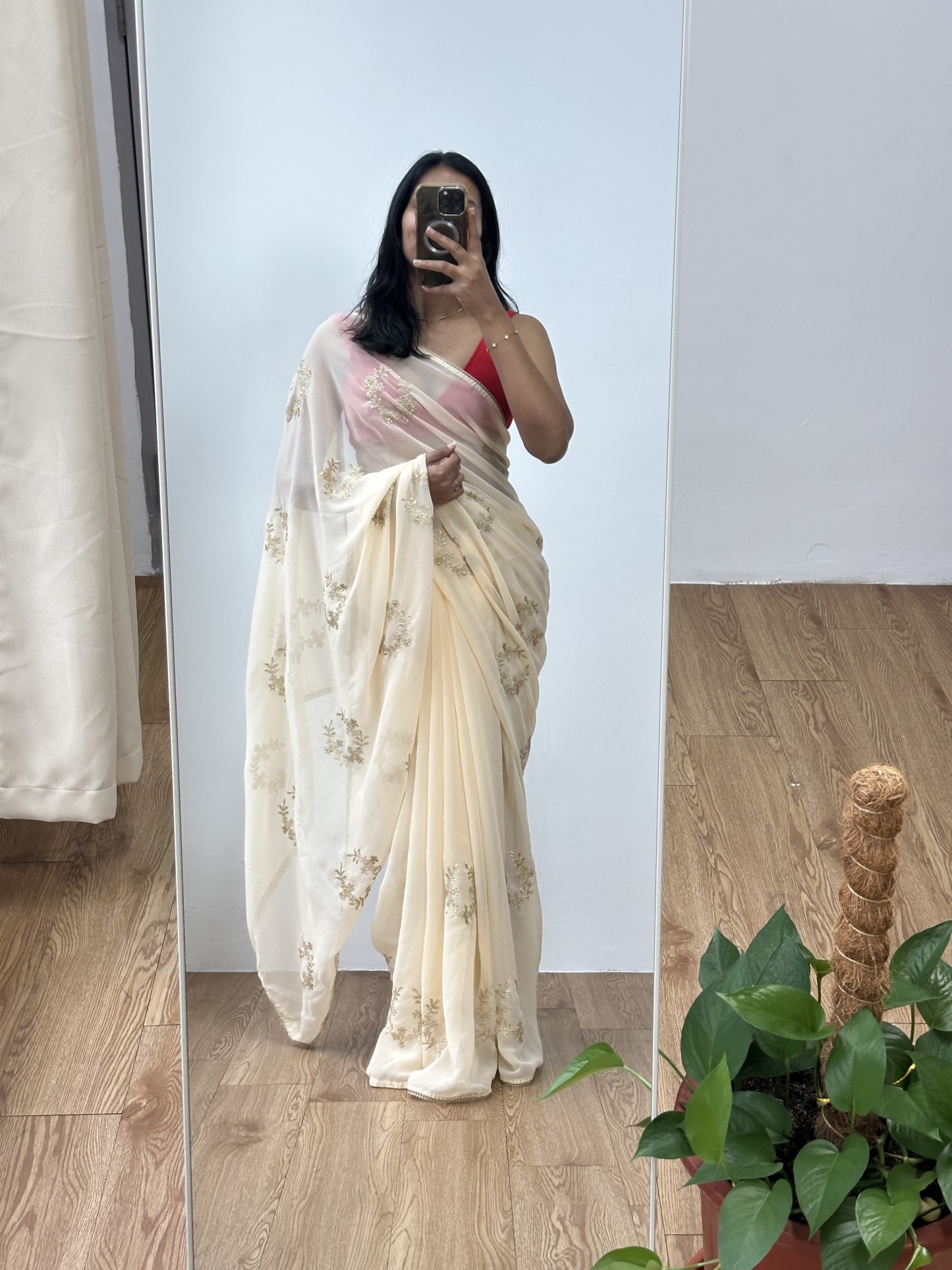 Soft Georgette Zari Embroidery Saree