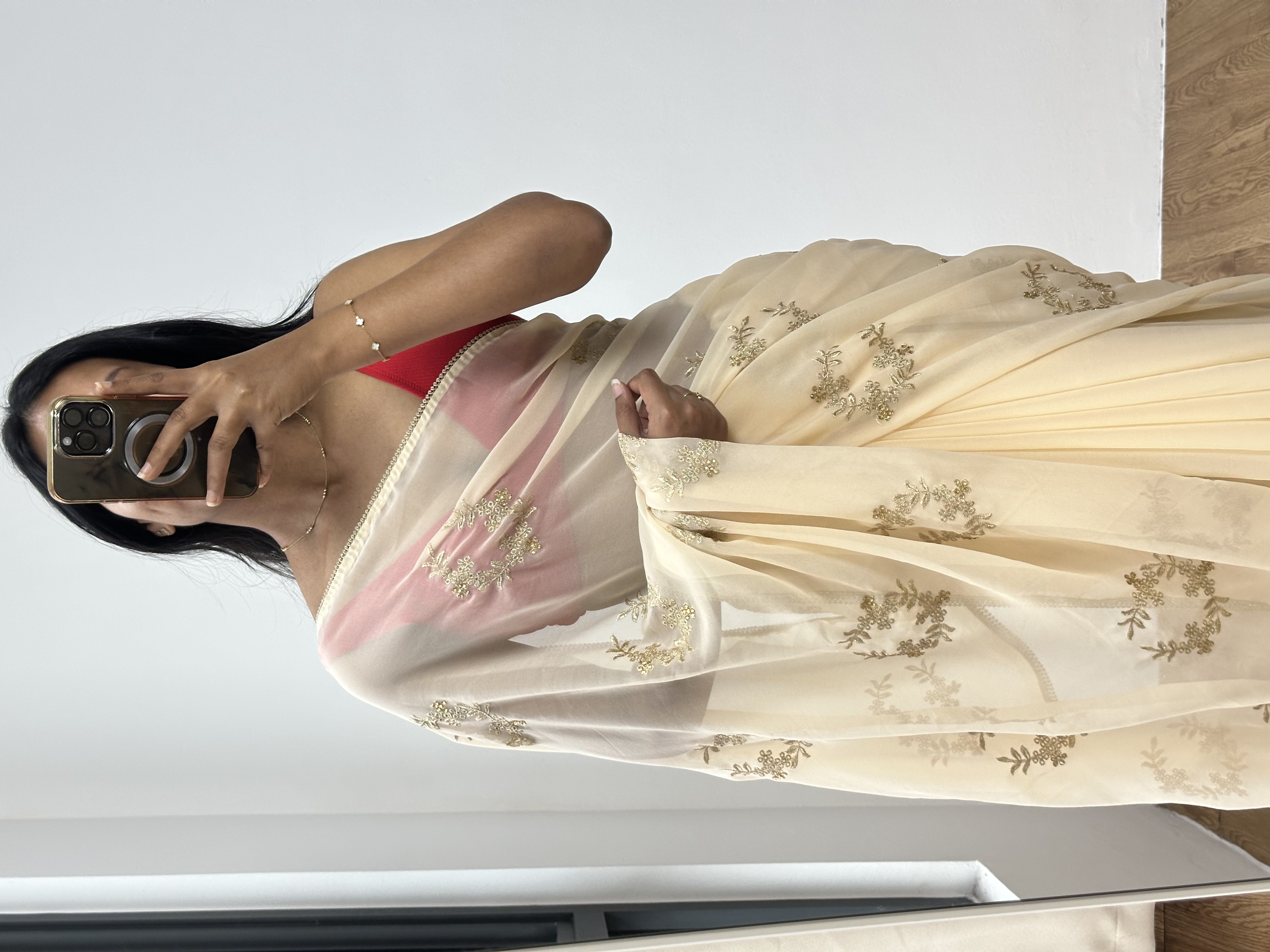 Soft Georgette Zari Embroidery Saree