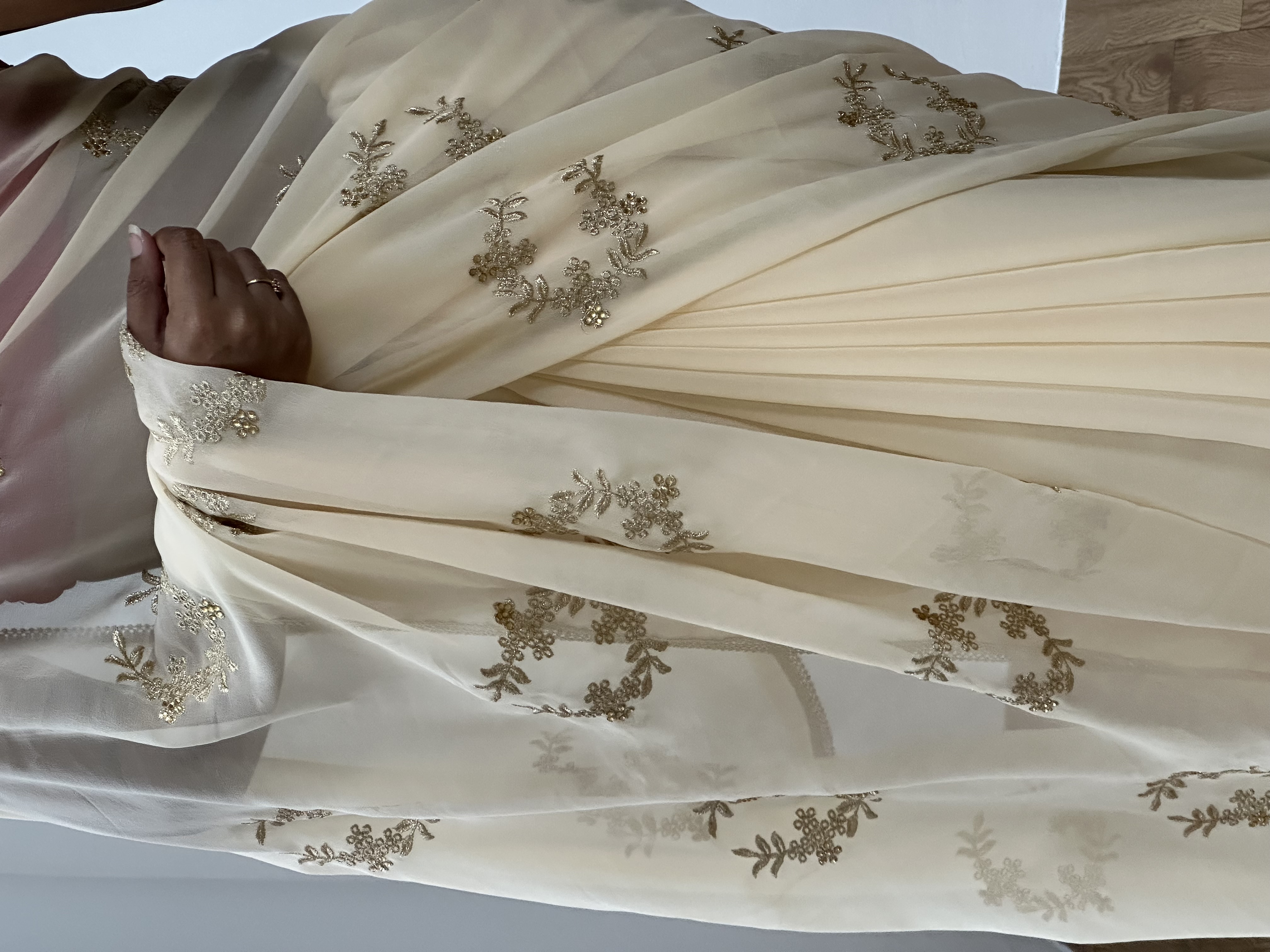 Soft Georgette Zari Embroidery Saree