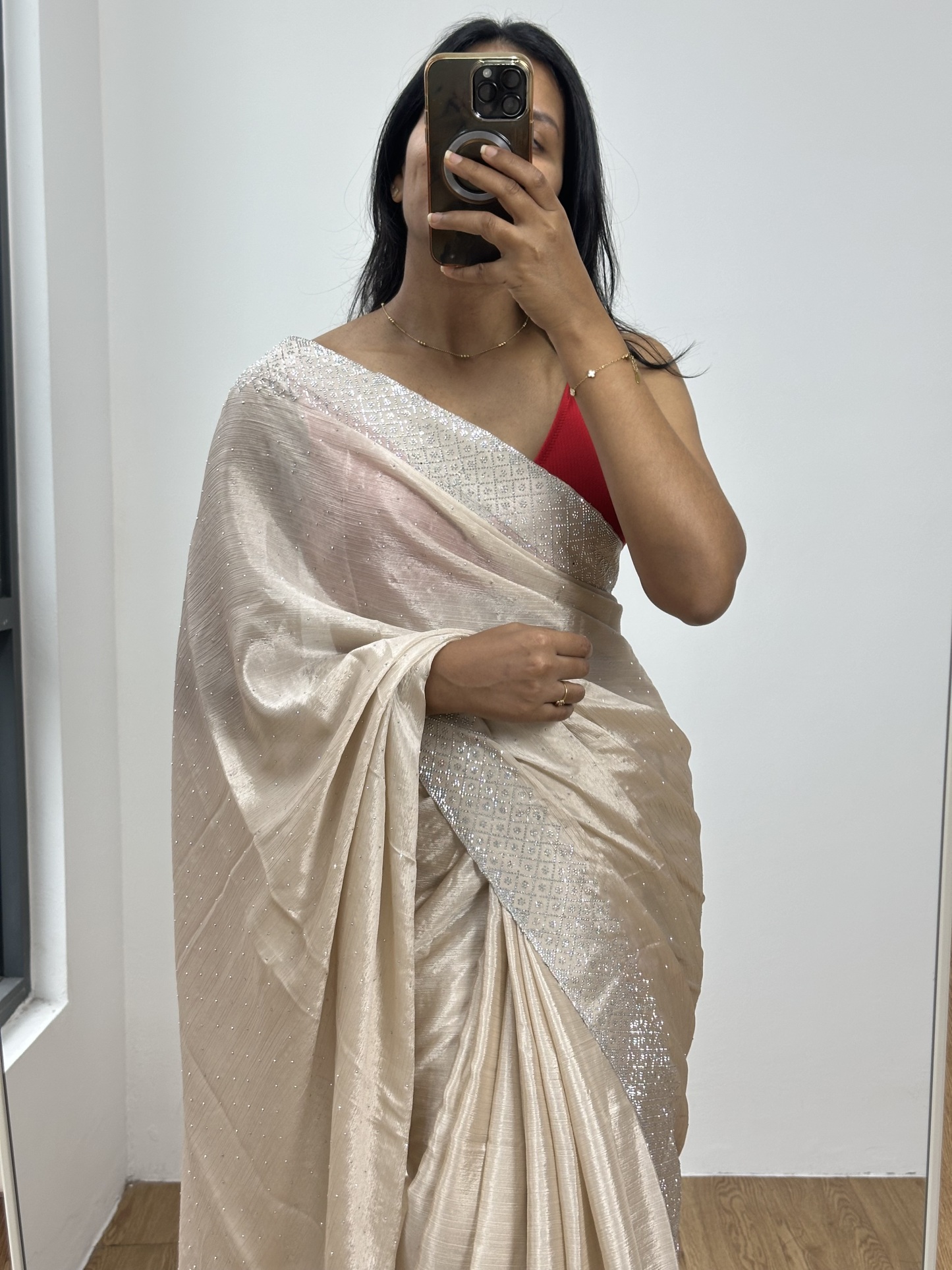 Soft Chinon Swarovski Saree