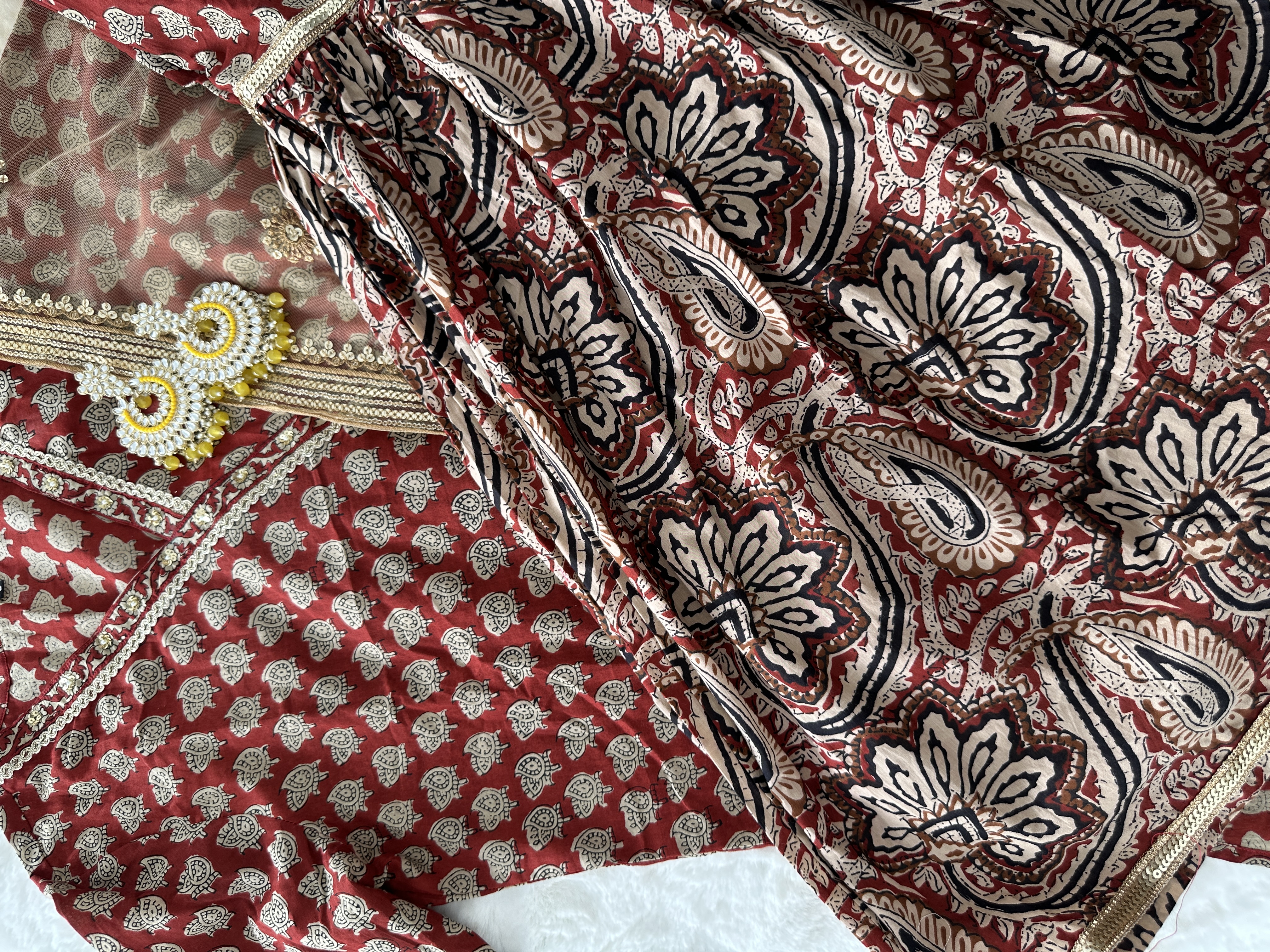 Pure Ajrakh Sharara Set