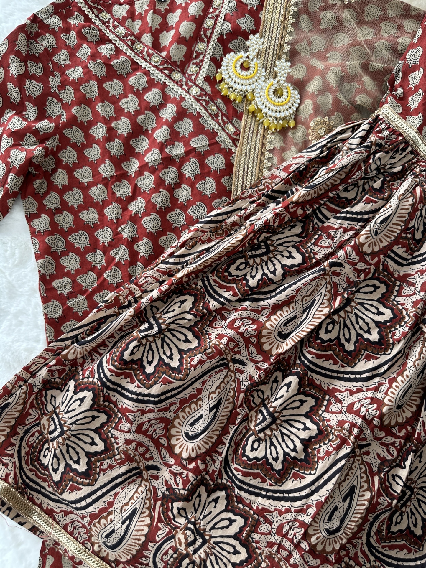Pure Ajrakh Sharara Set