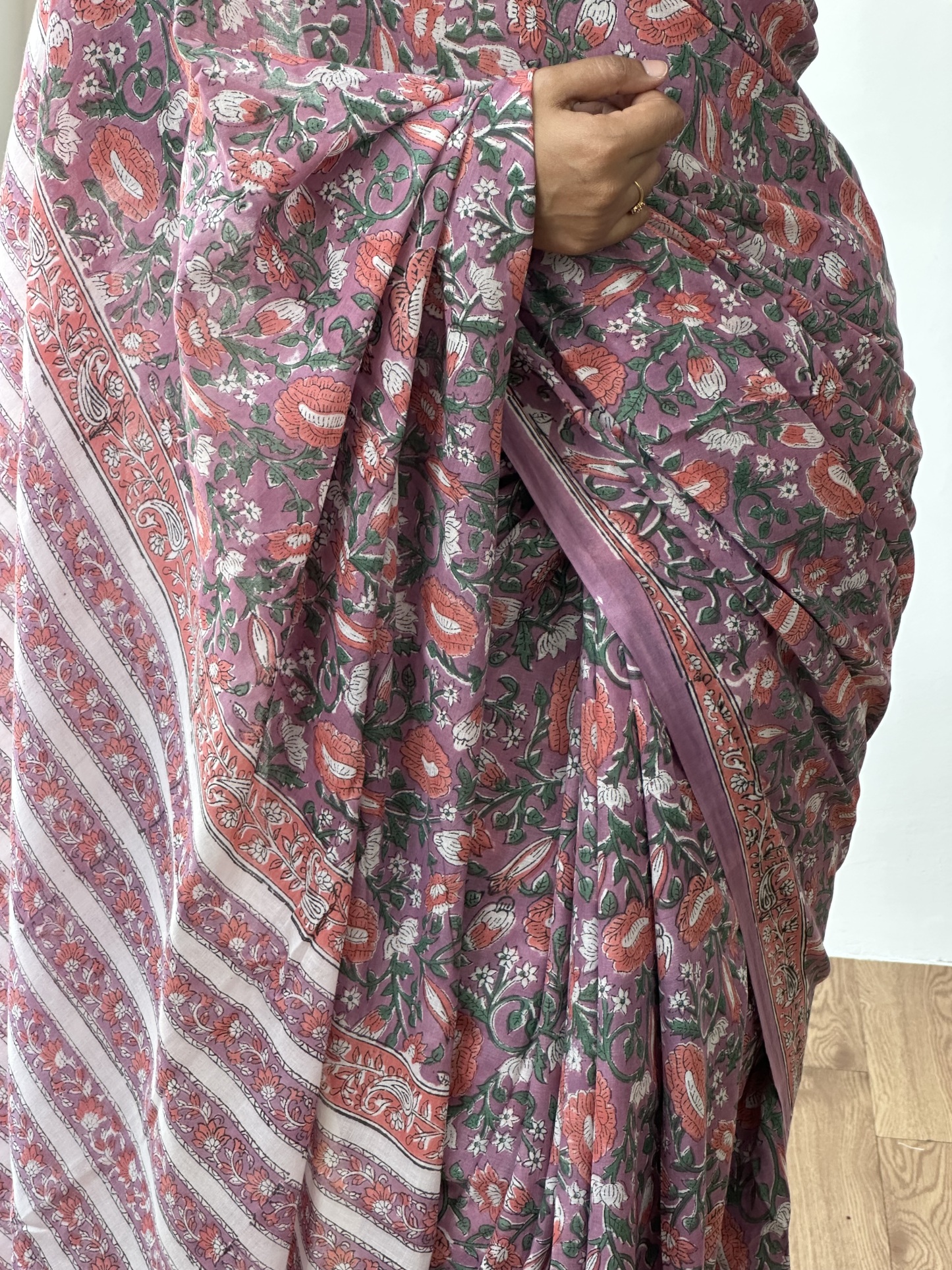 Cotton Handblock Saree (3)