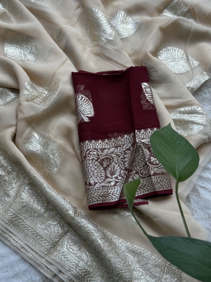 Leaf Viscose Georgette Saree