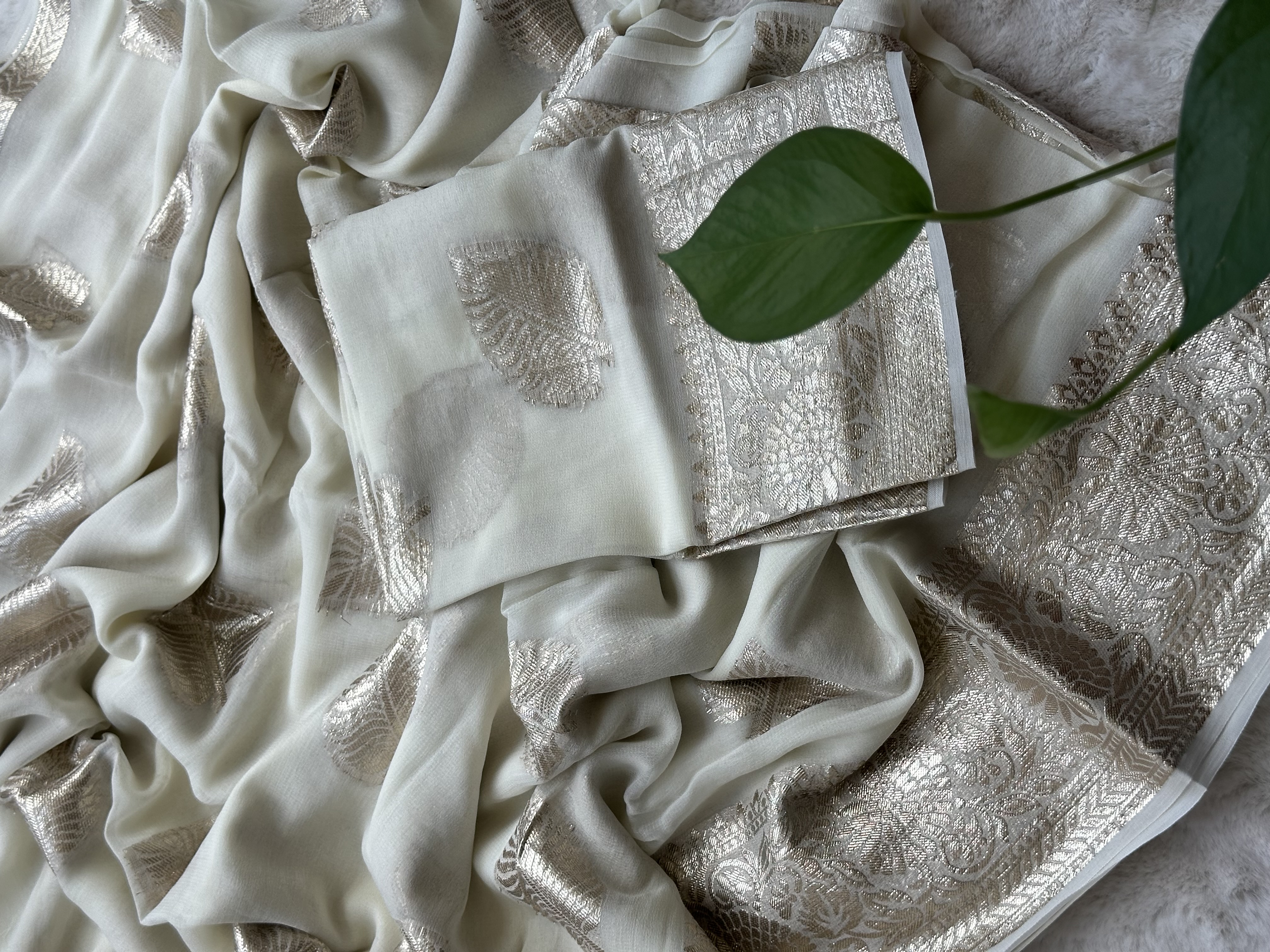 Leaf Viscose Georgette Saree