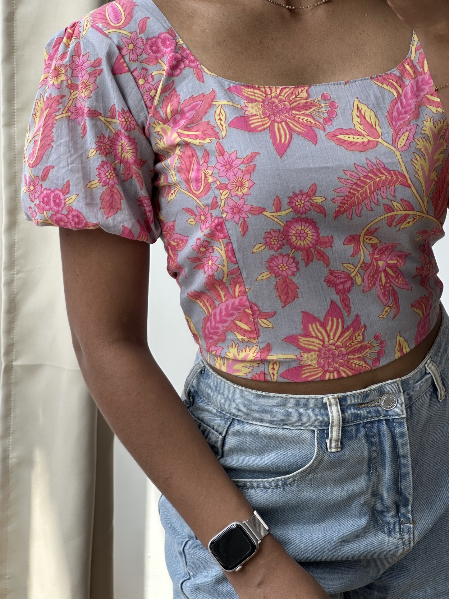 Puff Sleeve Crop Top