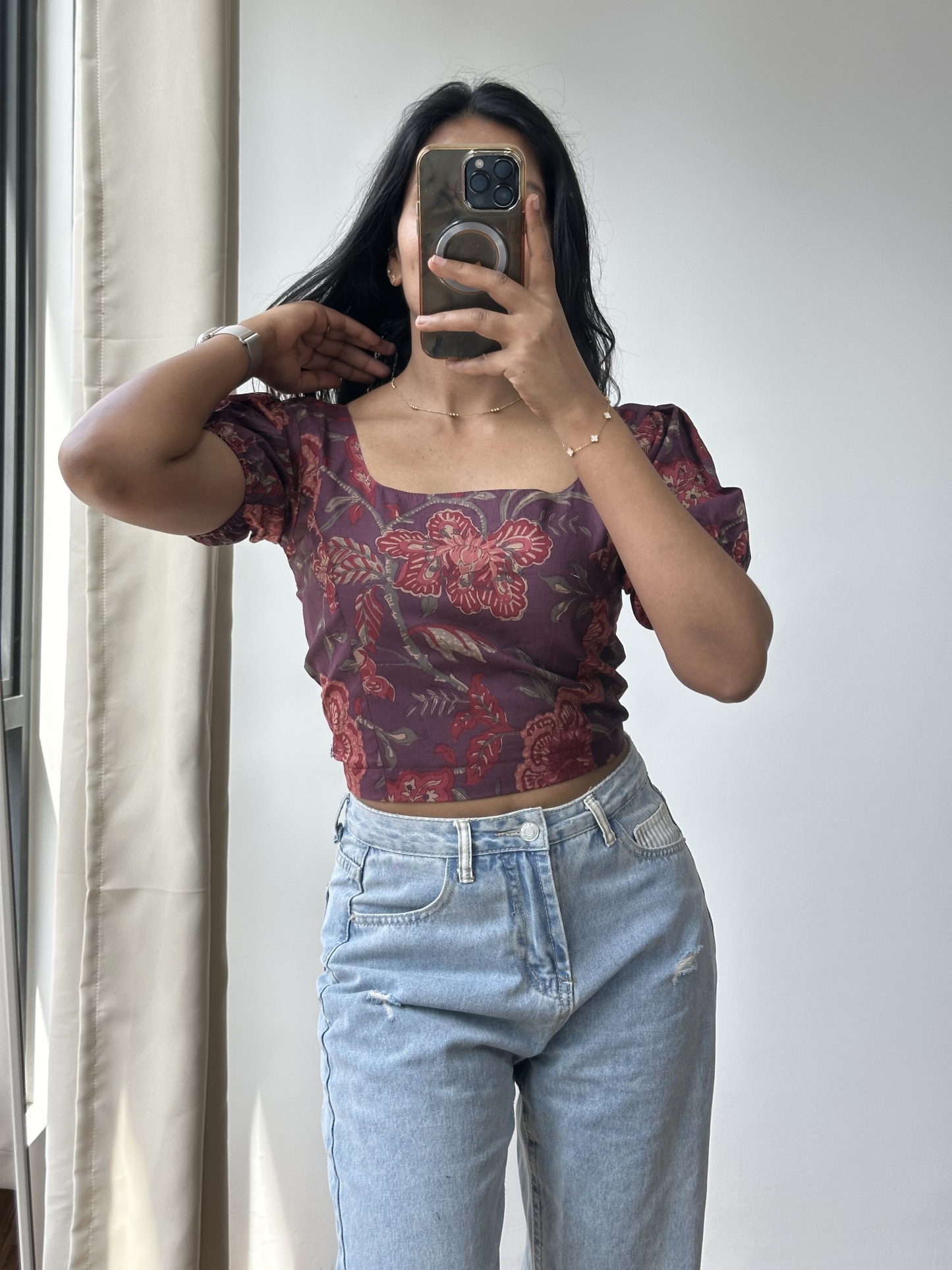 Puff Sleeve Crop Top