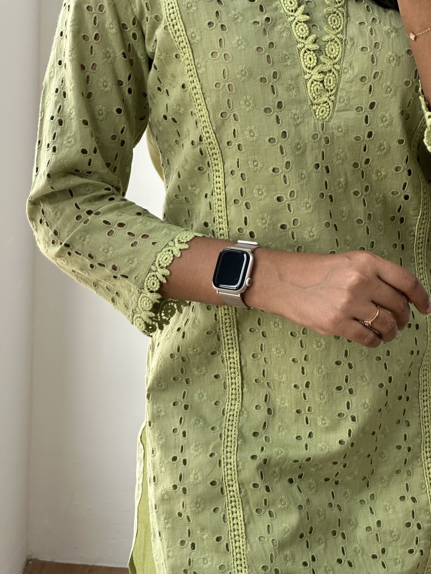 Green Schiffle Coord Set