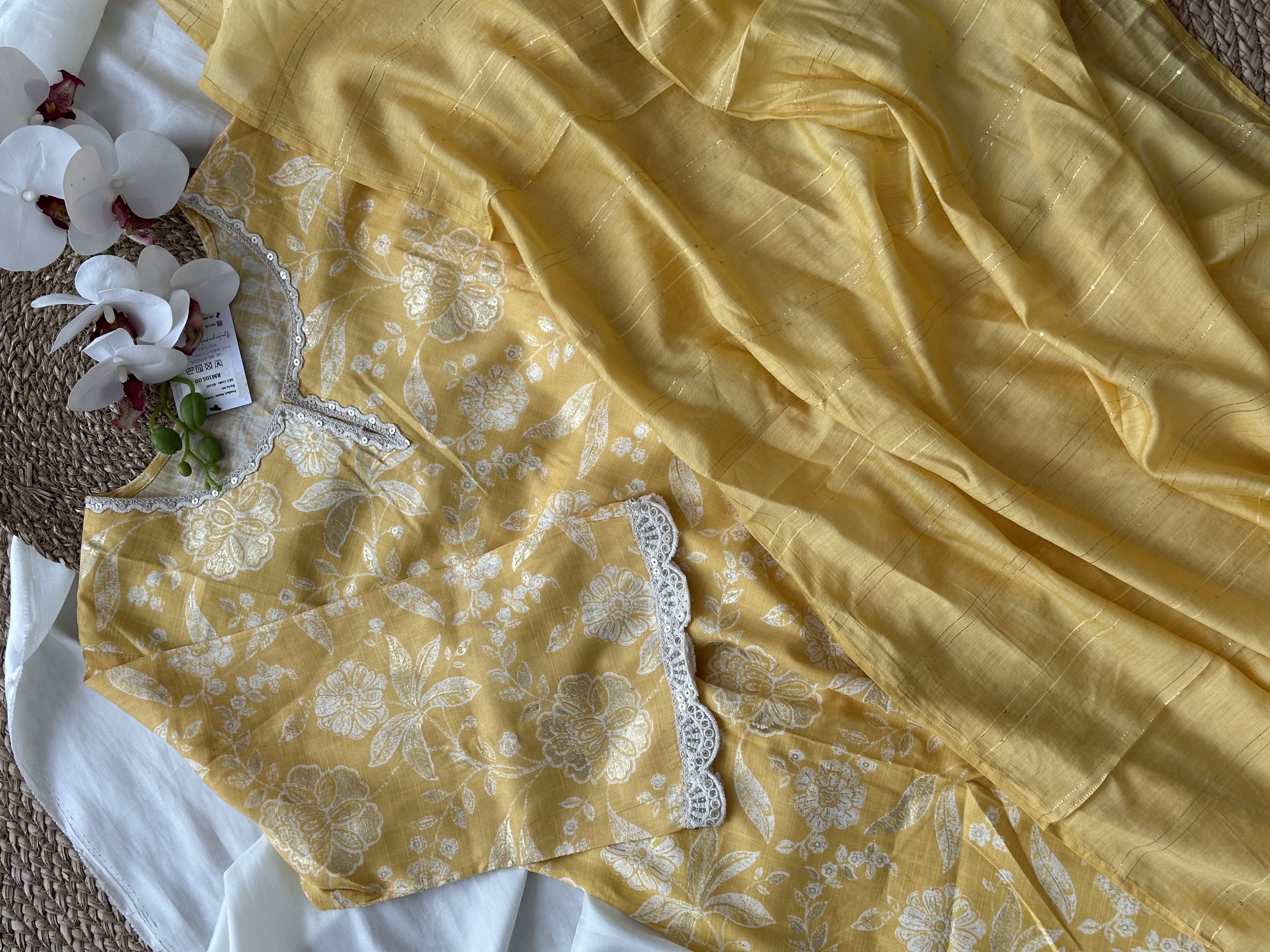 Plus Size Cotton Blend Kurta Set