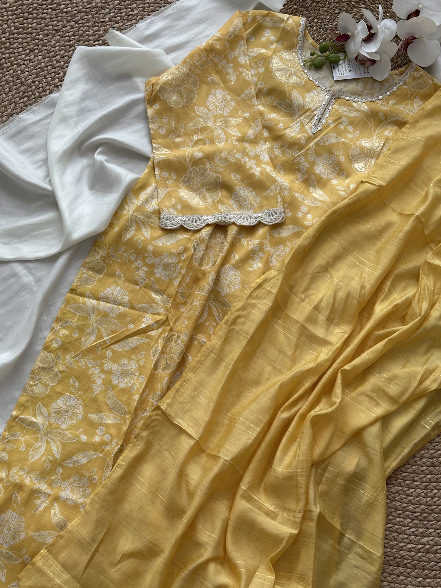 Plus Size Cotton Blend Kurta Set