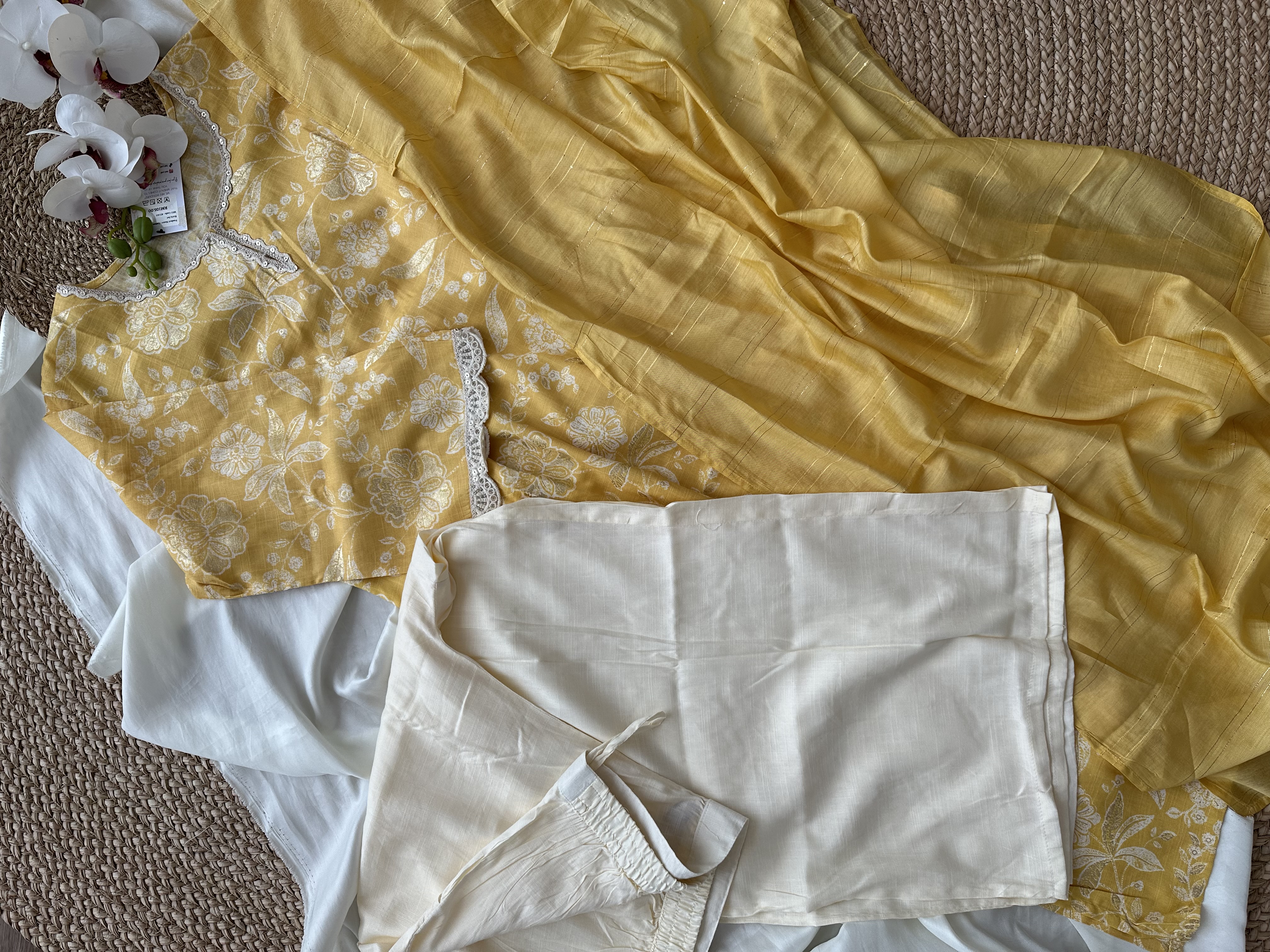 Plus Size Cotton Blend Kurta Set