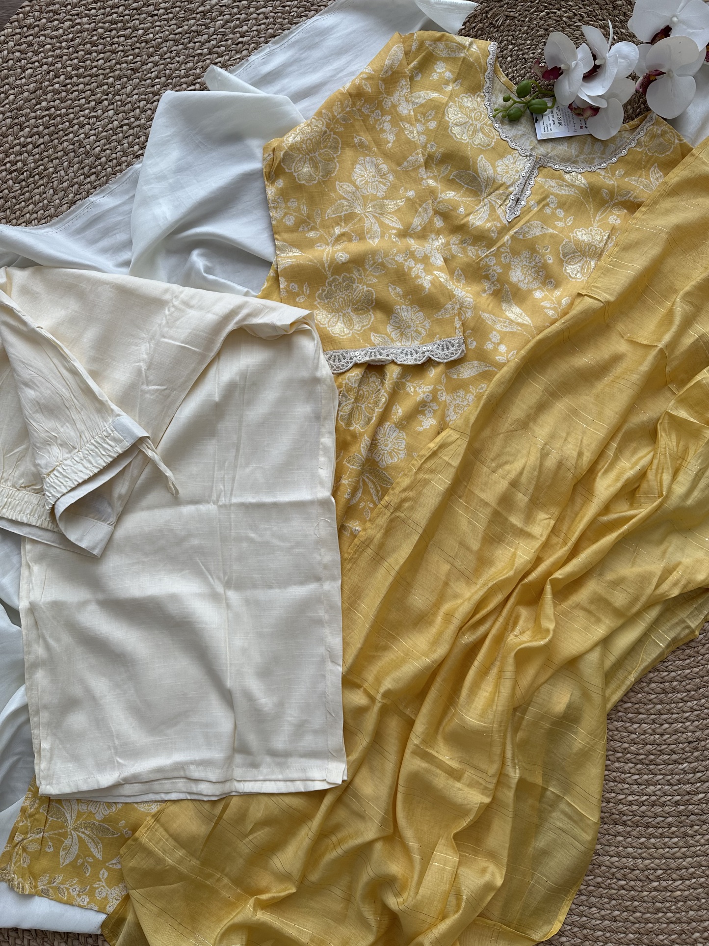 Plus Size Cotton Blend Kurta Set