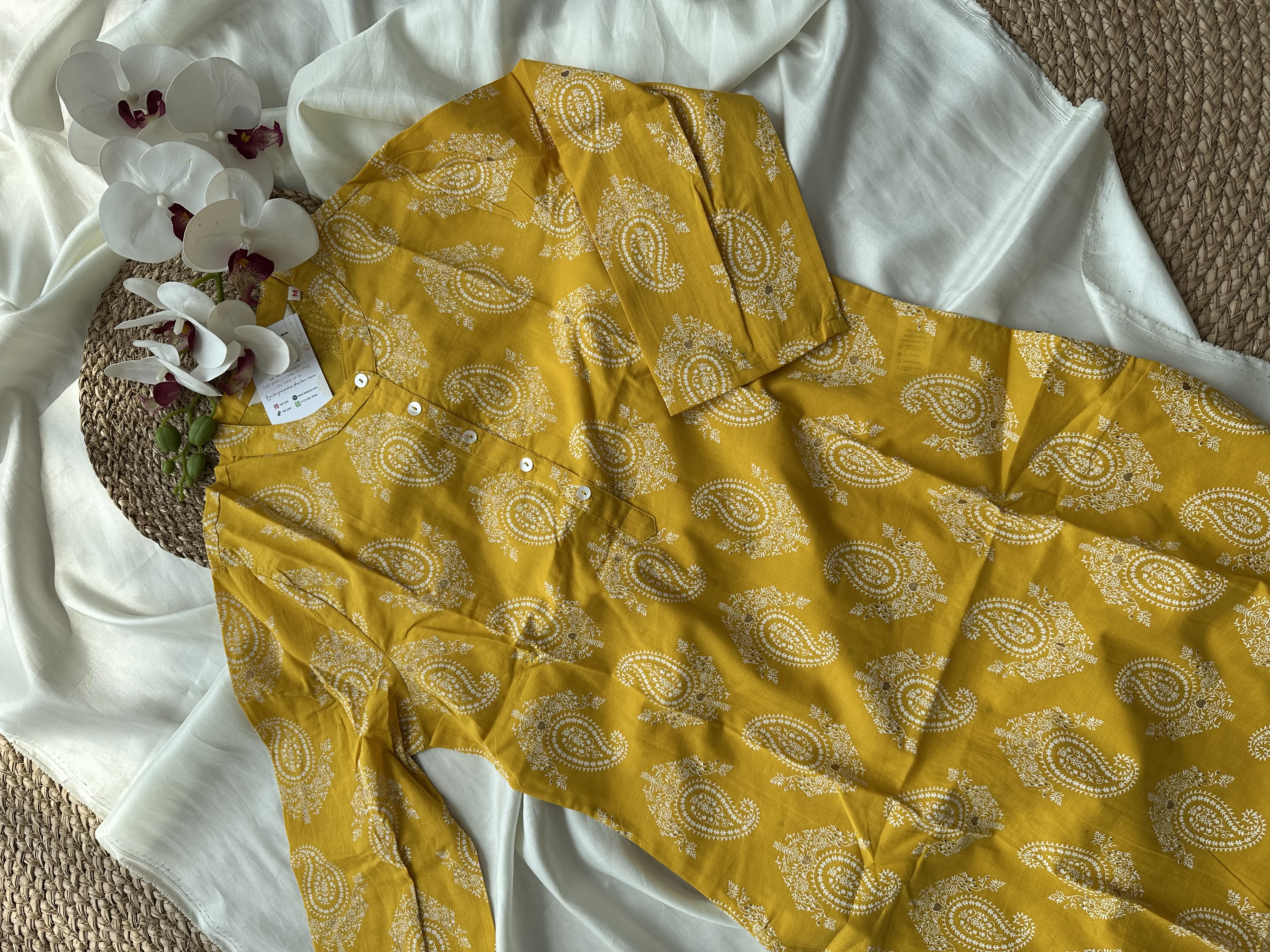 Yellow Cotton Kurta