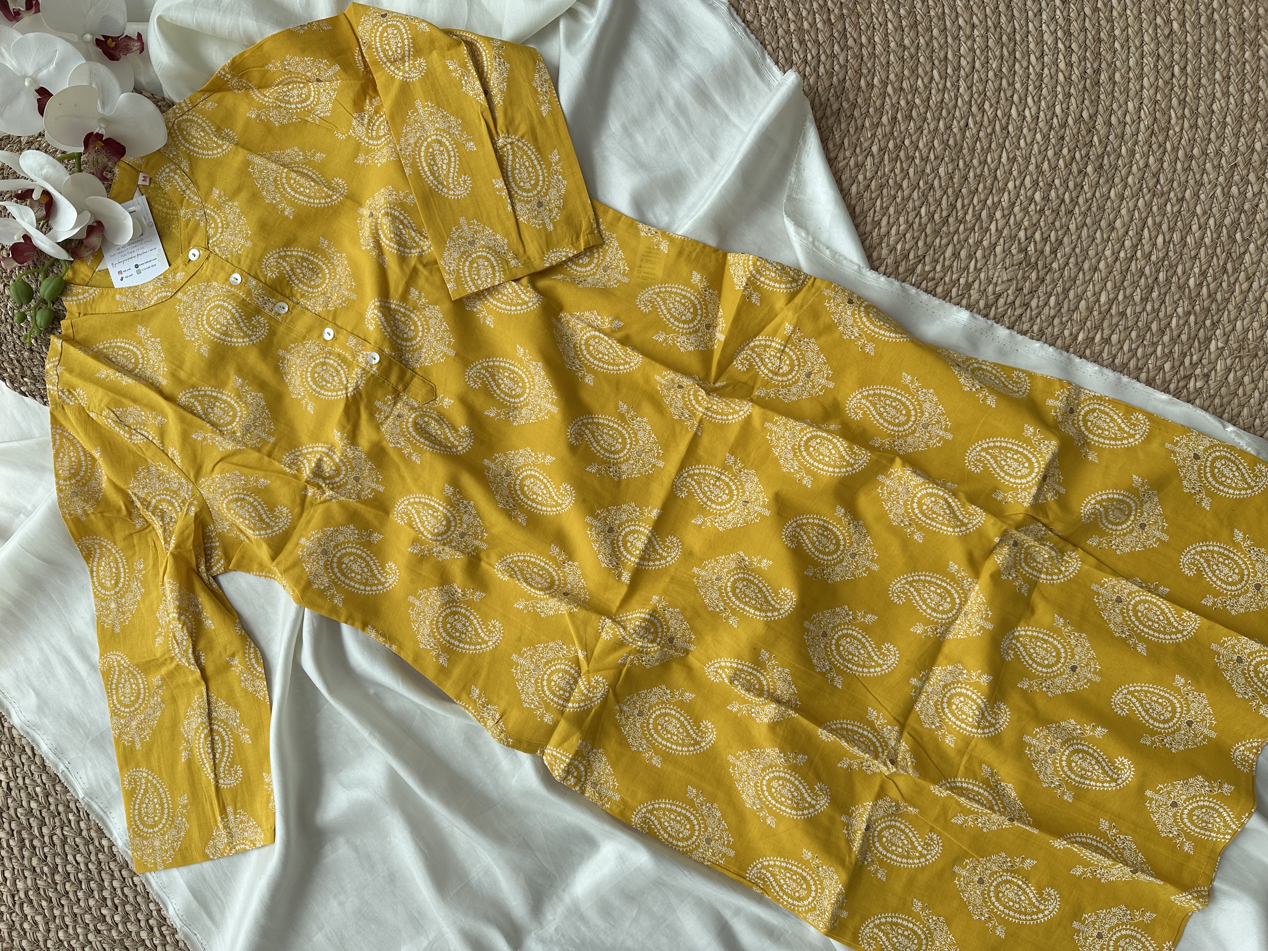 Yellow Cotton Kurta