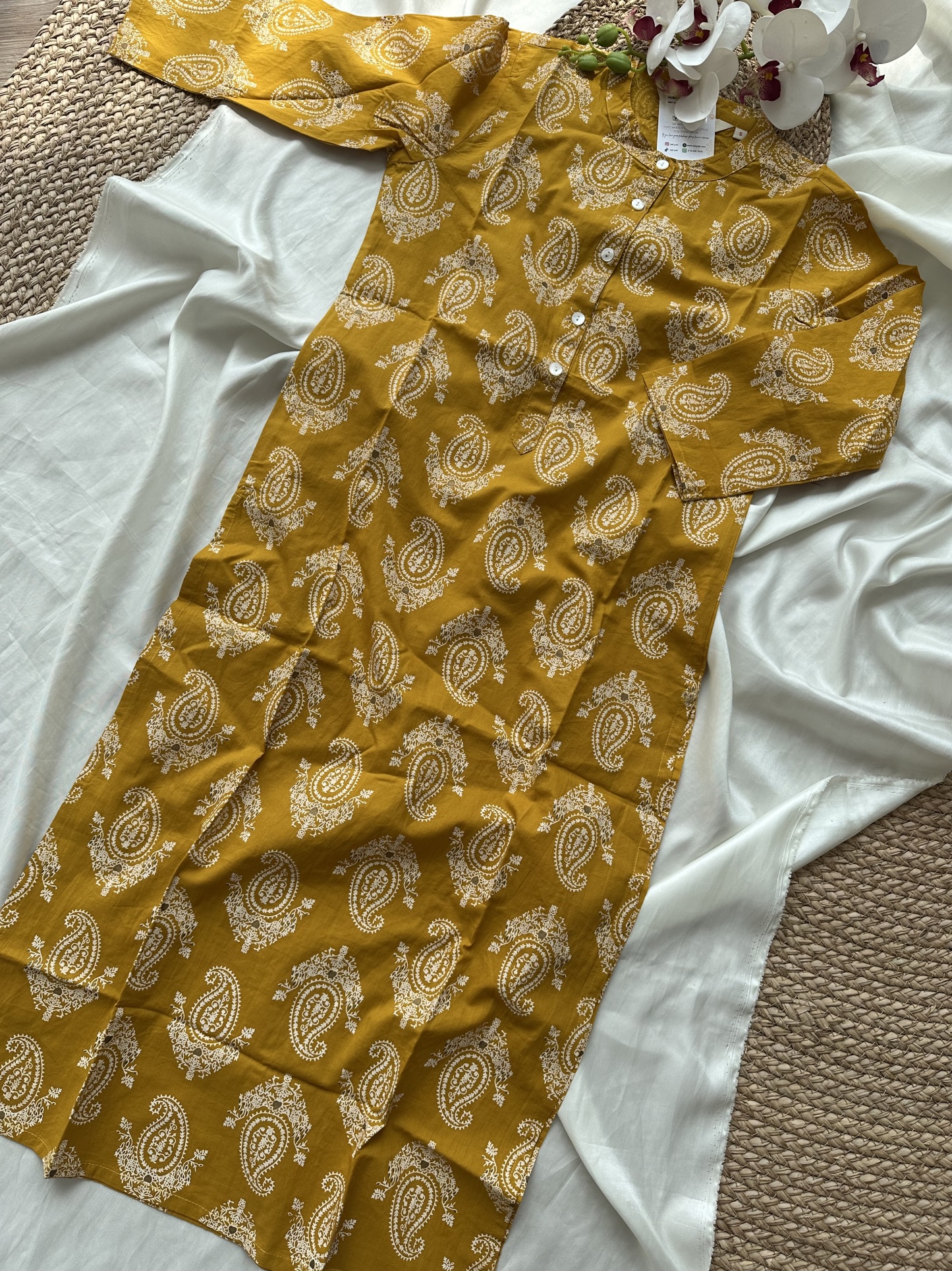 Mustard Cotton Kurta