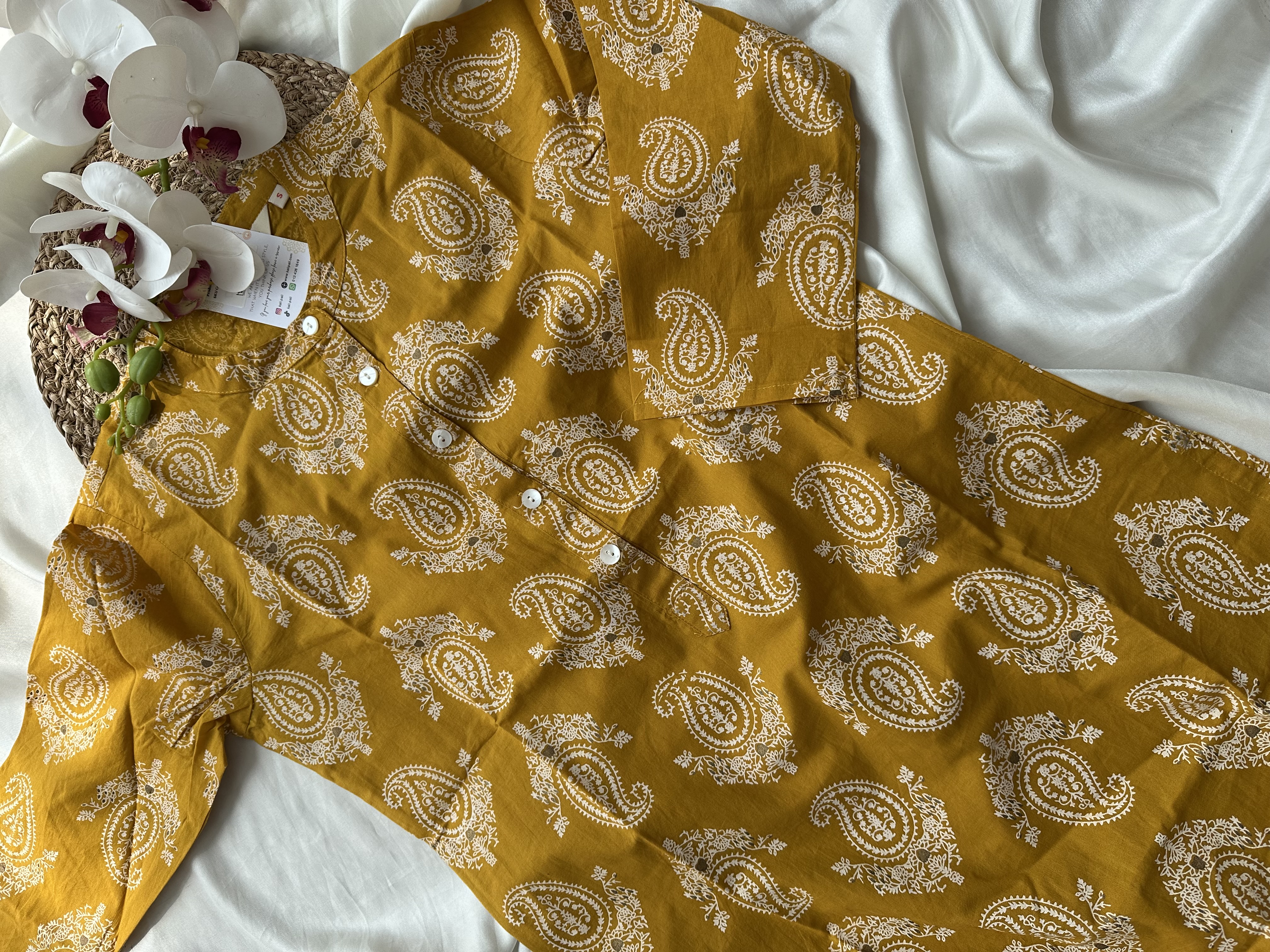 Mustard Cotton Kurta