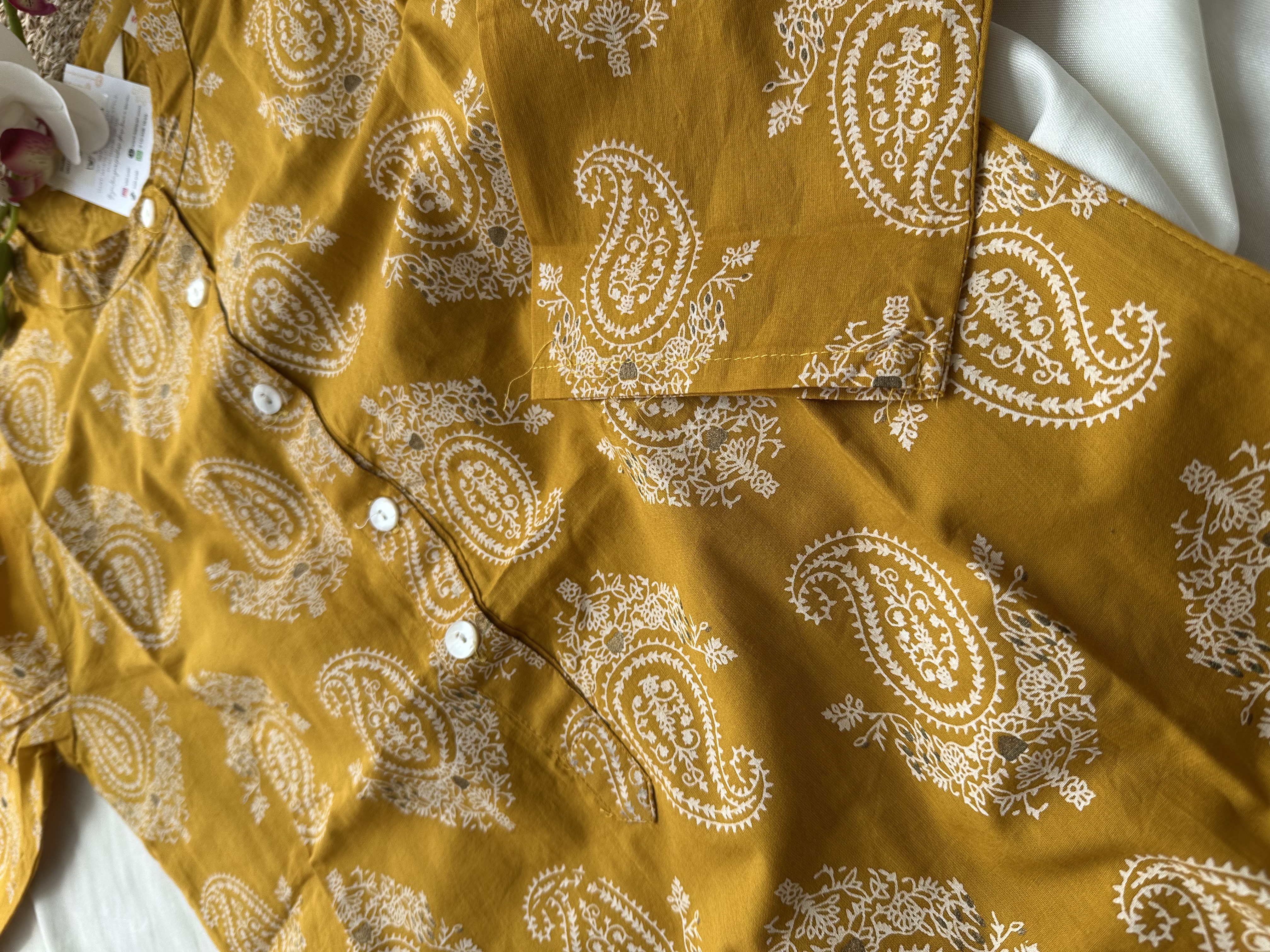 Mustard Cotton Kurta