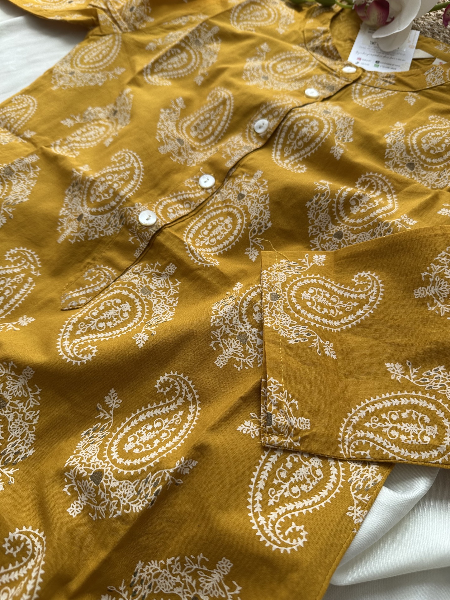 Mustard Cotton Kurta