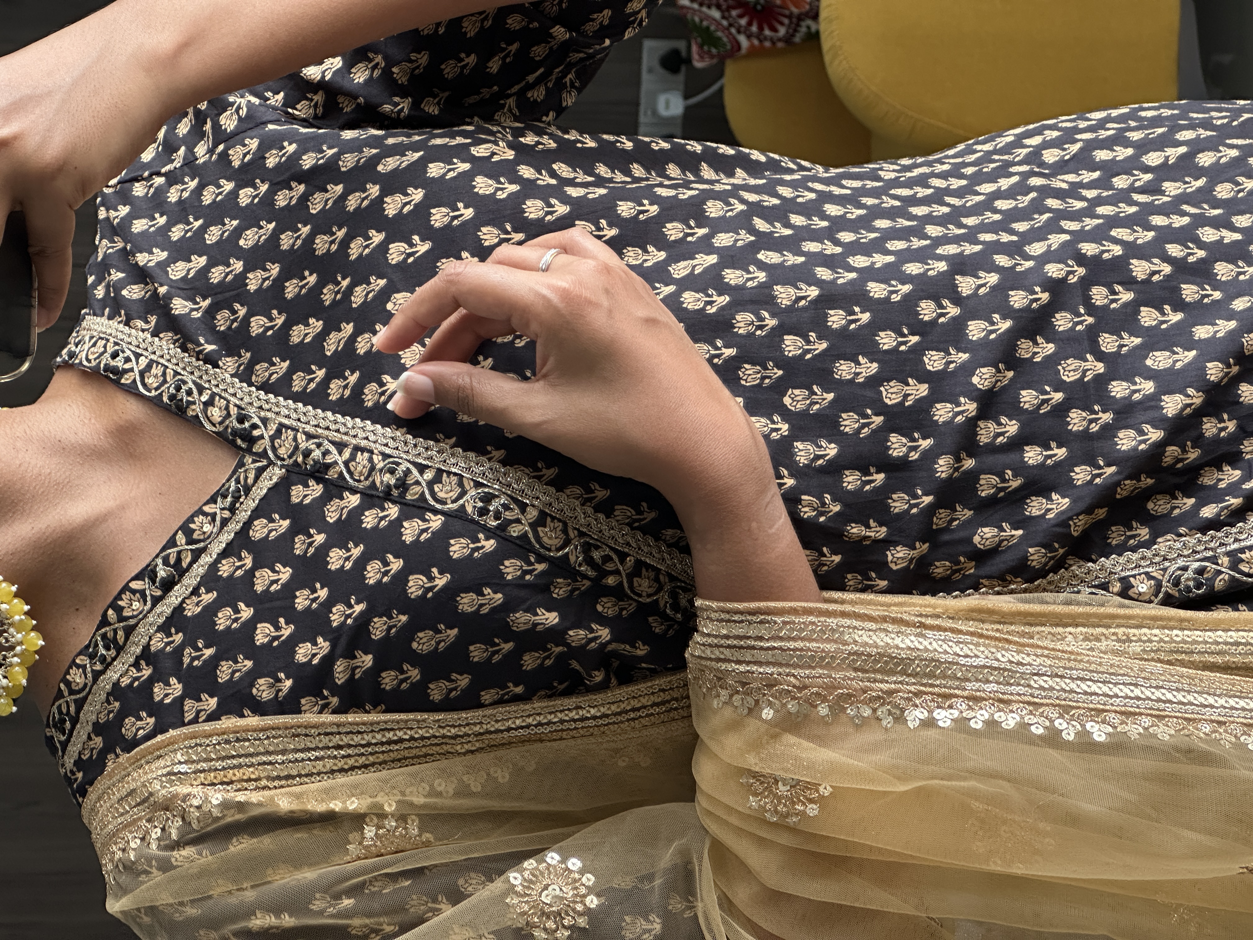Pure Ajrakh Sharara Set