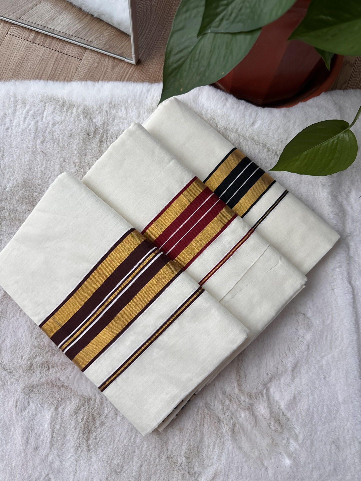 Handloom Cotton Kasavu Saree