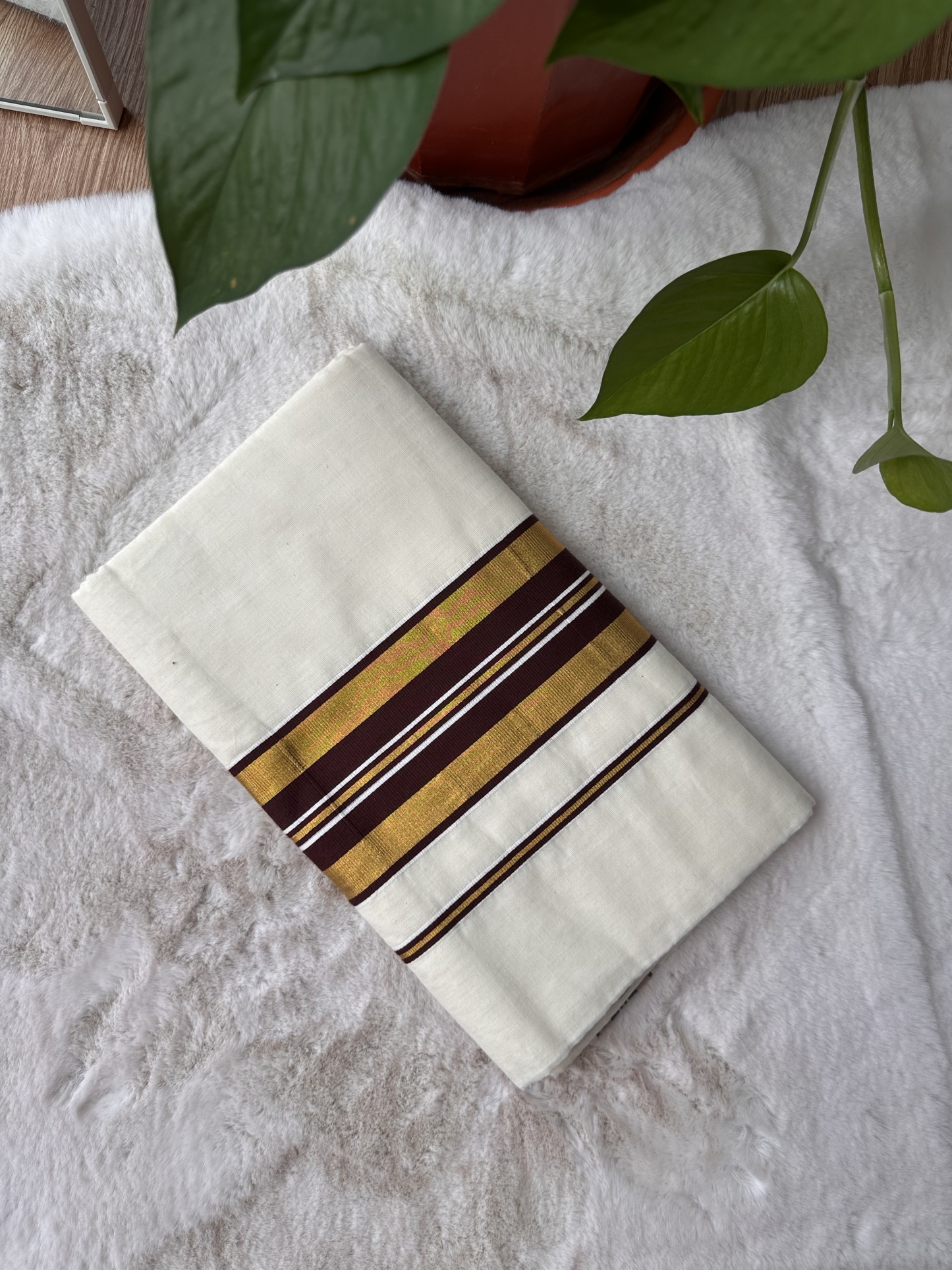 Handloom Cotton Kasavu Saree