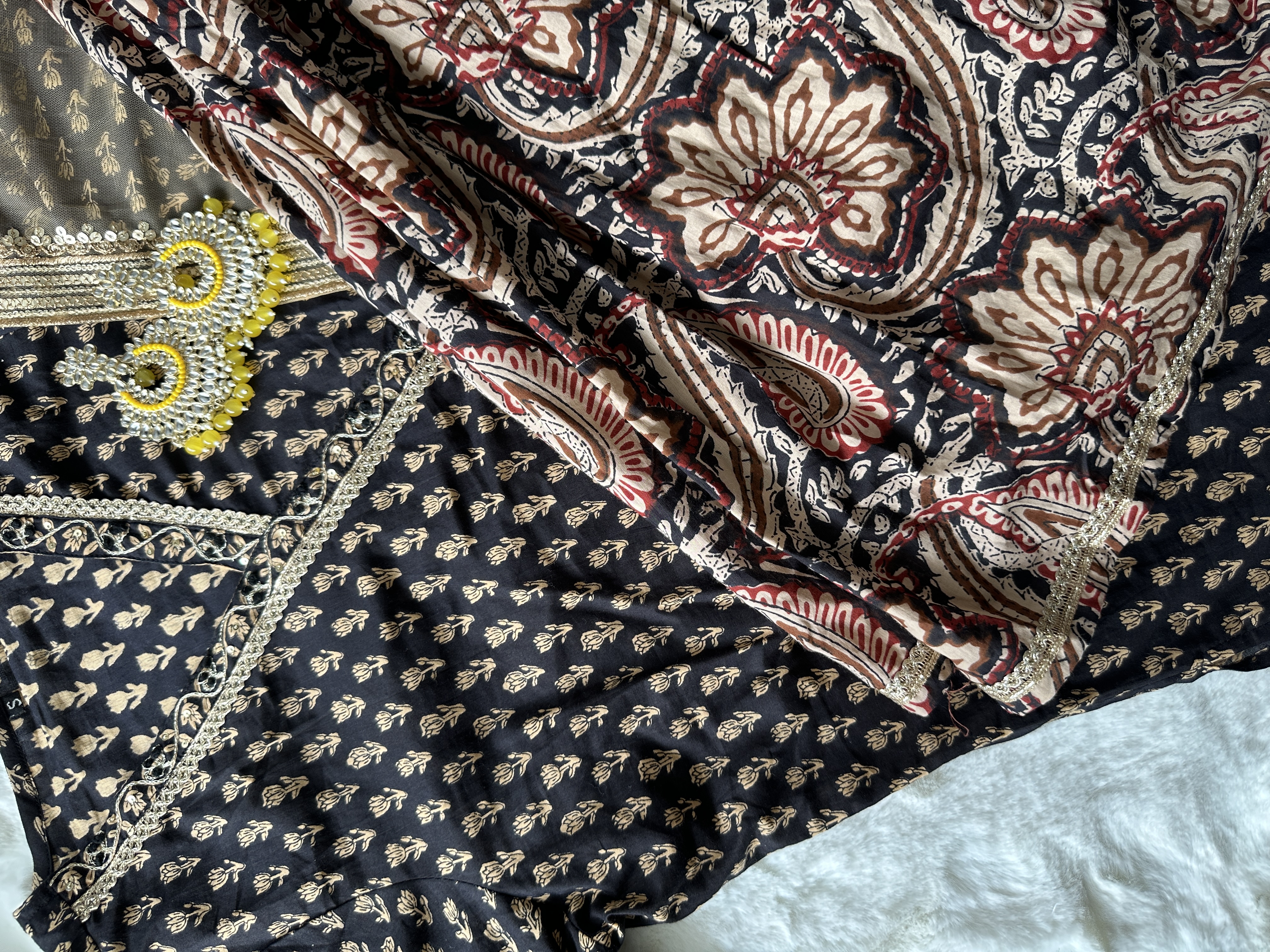 Pure Ajrakh Sharara Set