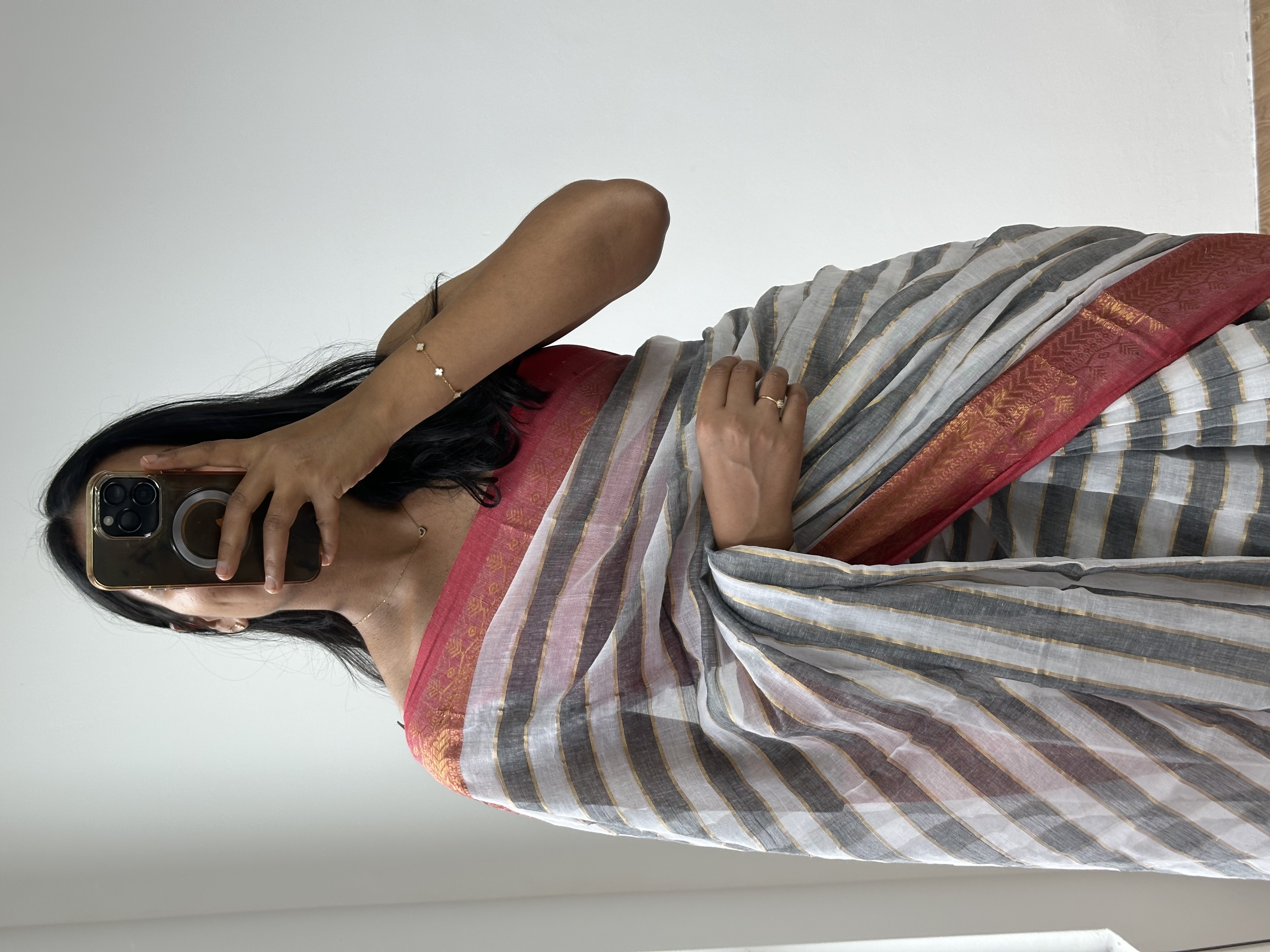 Kanchi Stripes Mul Saree