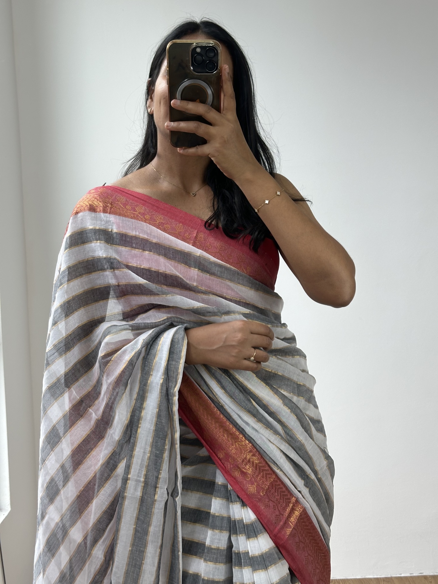 Kanchi Stripes Mul Saree
