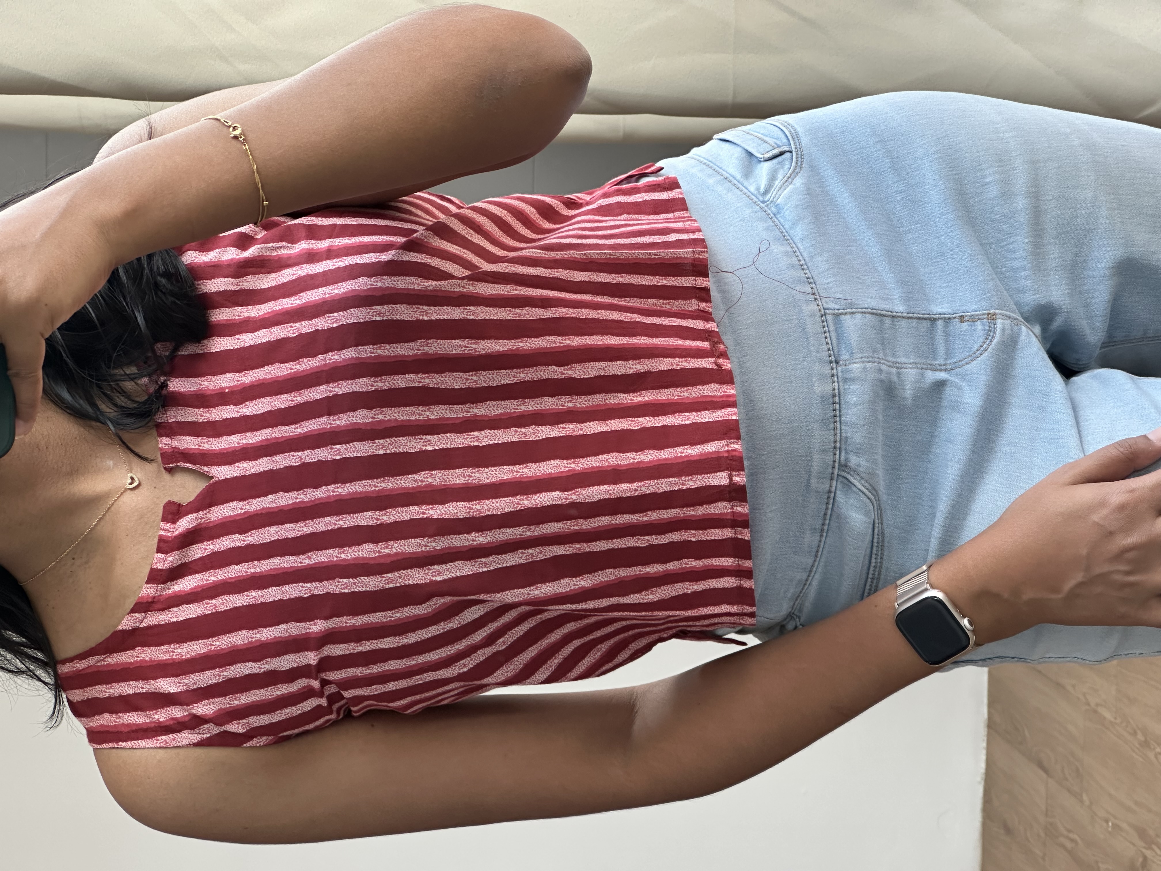 Cotton Crop Top (Stripe Red)
