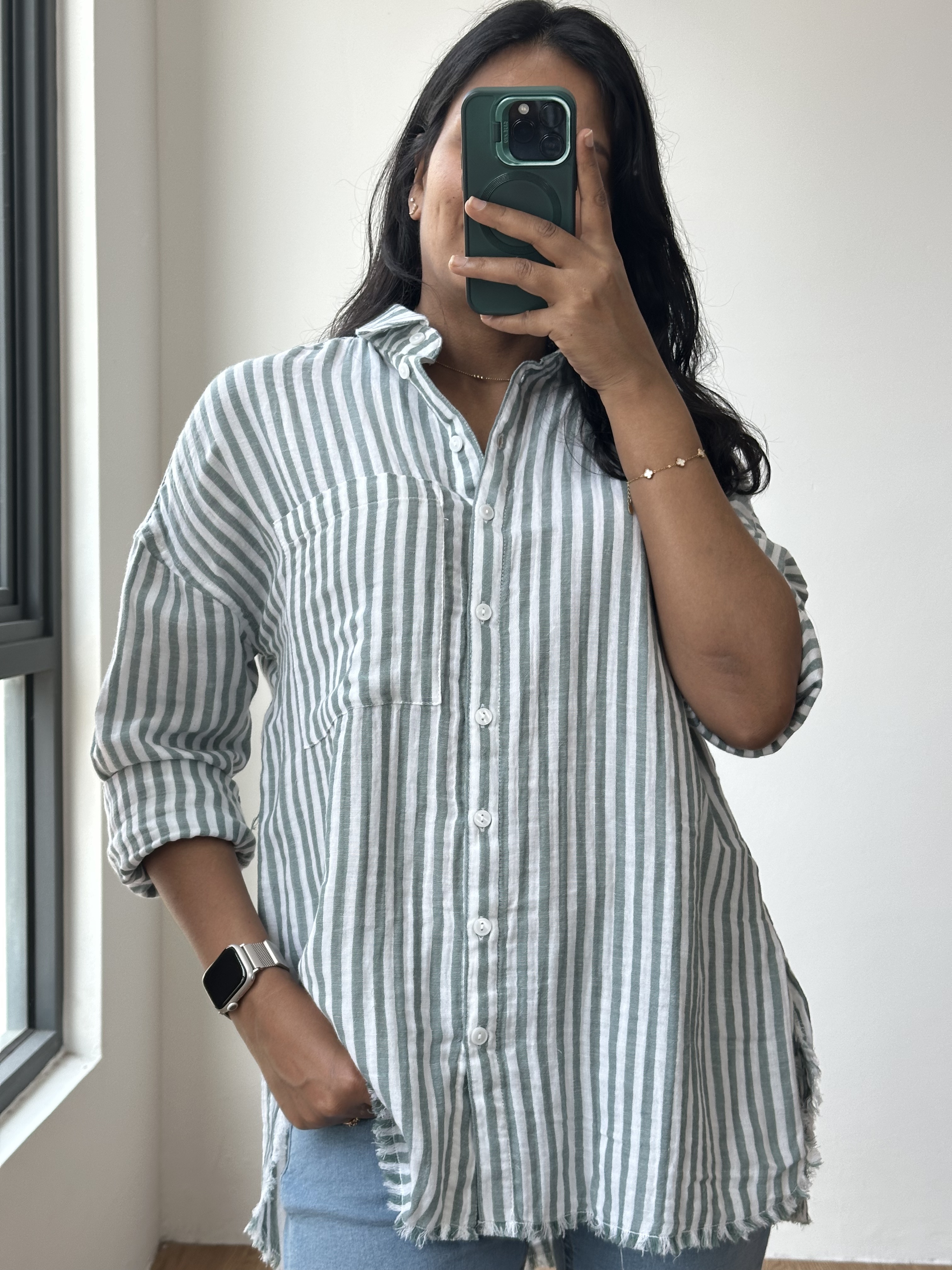Baggy Striped Mul Shirt