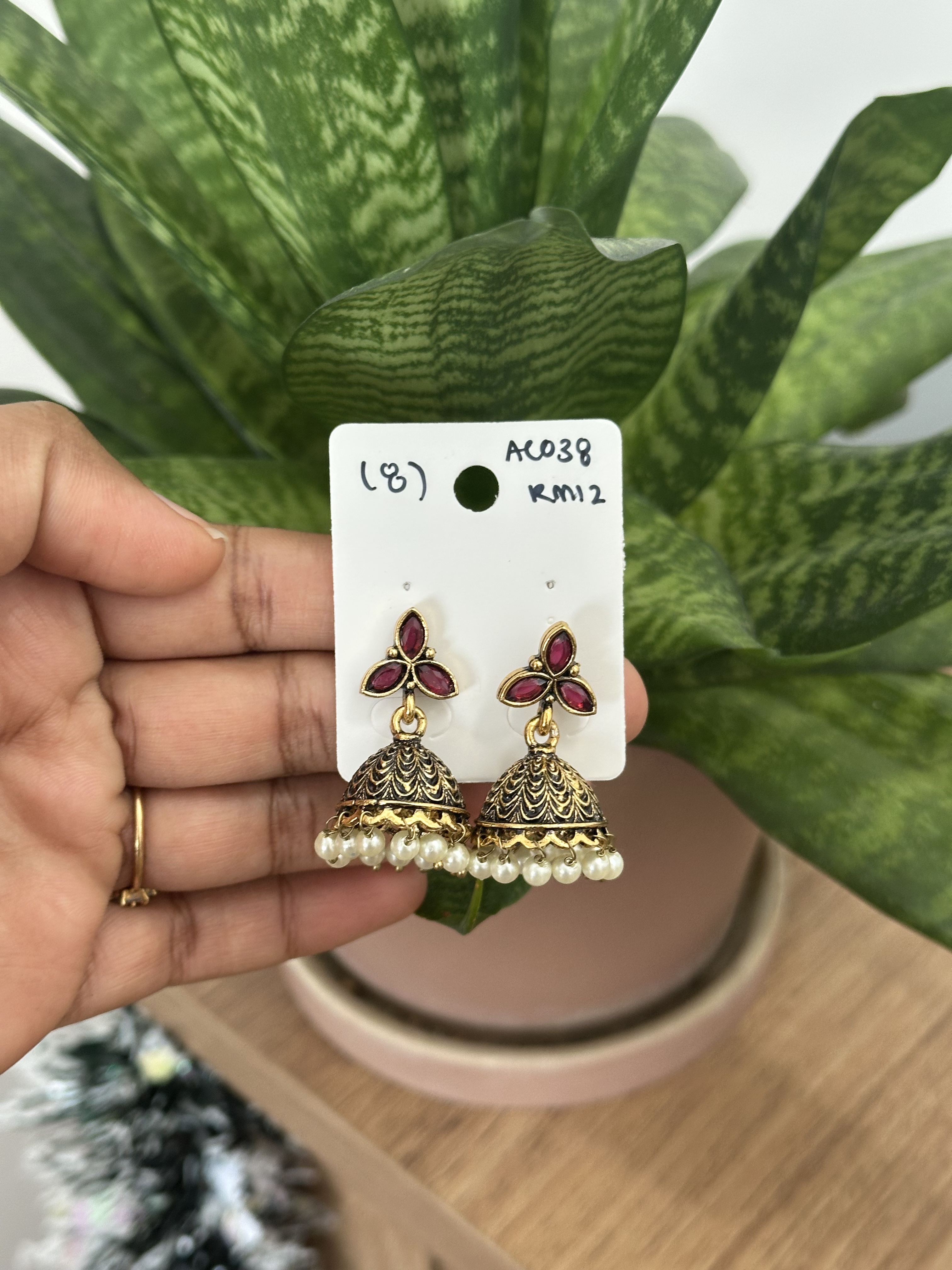 Flower Gold Jhumka