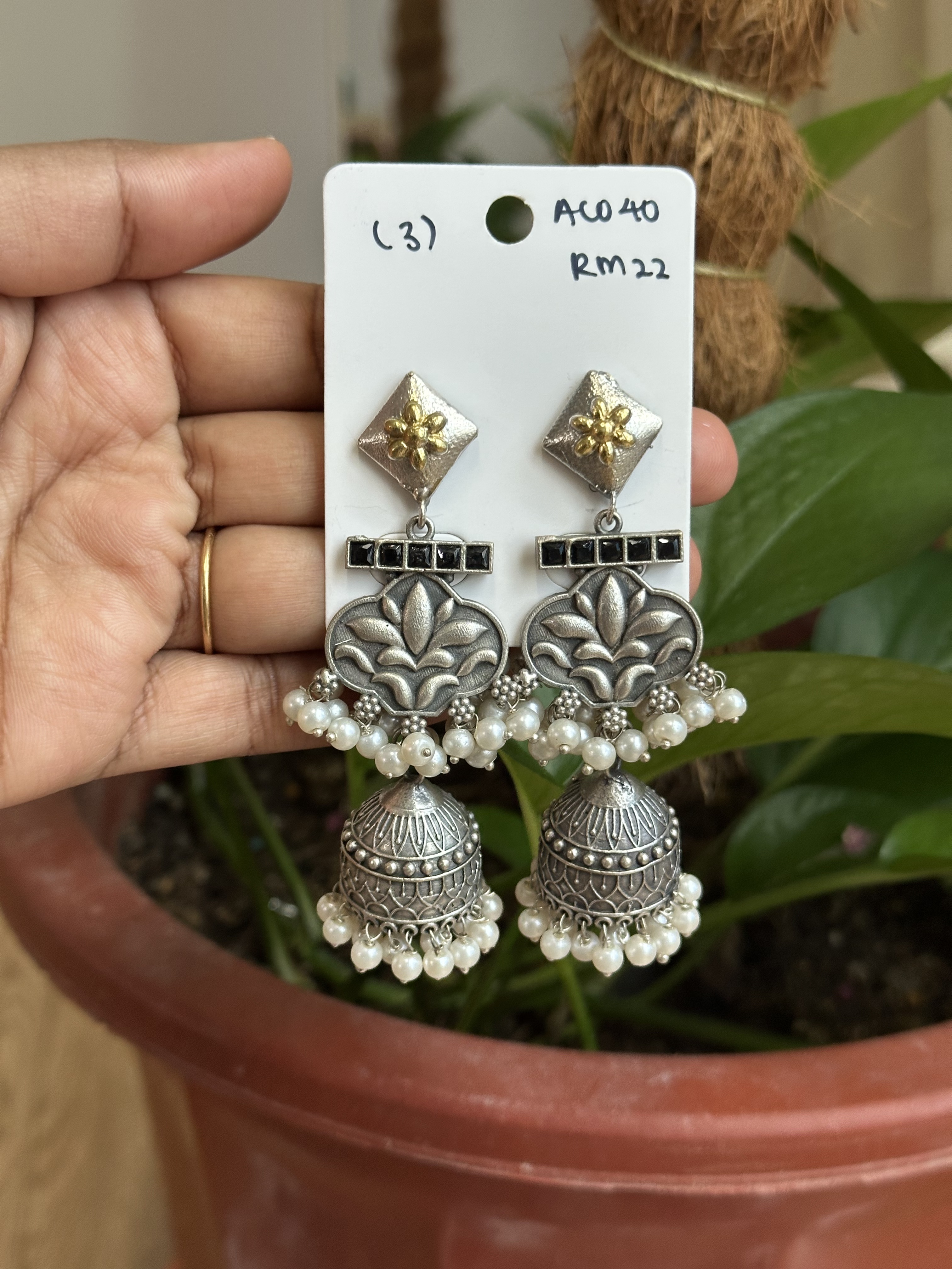 Oxidised Jhumka