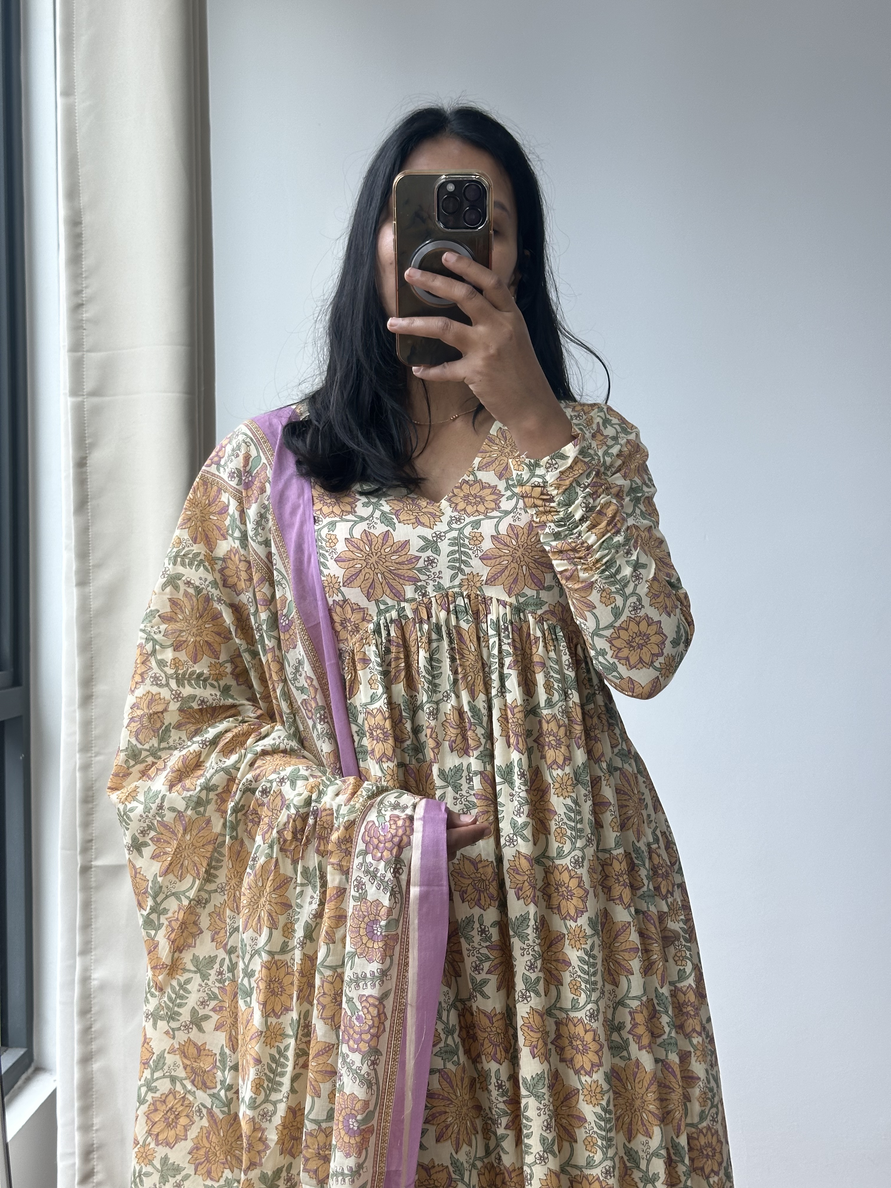 Alia Suit with Chiffon Dupatta