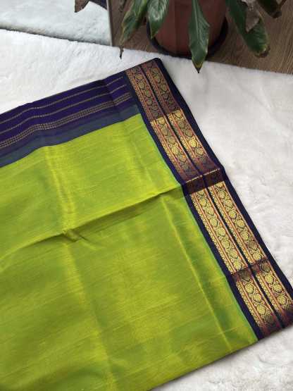 Plain Silk Cotton with Korvai Border
