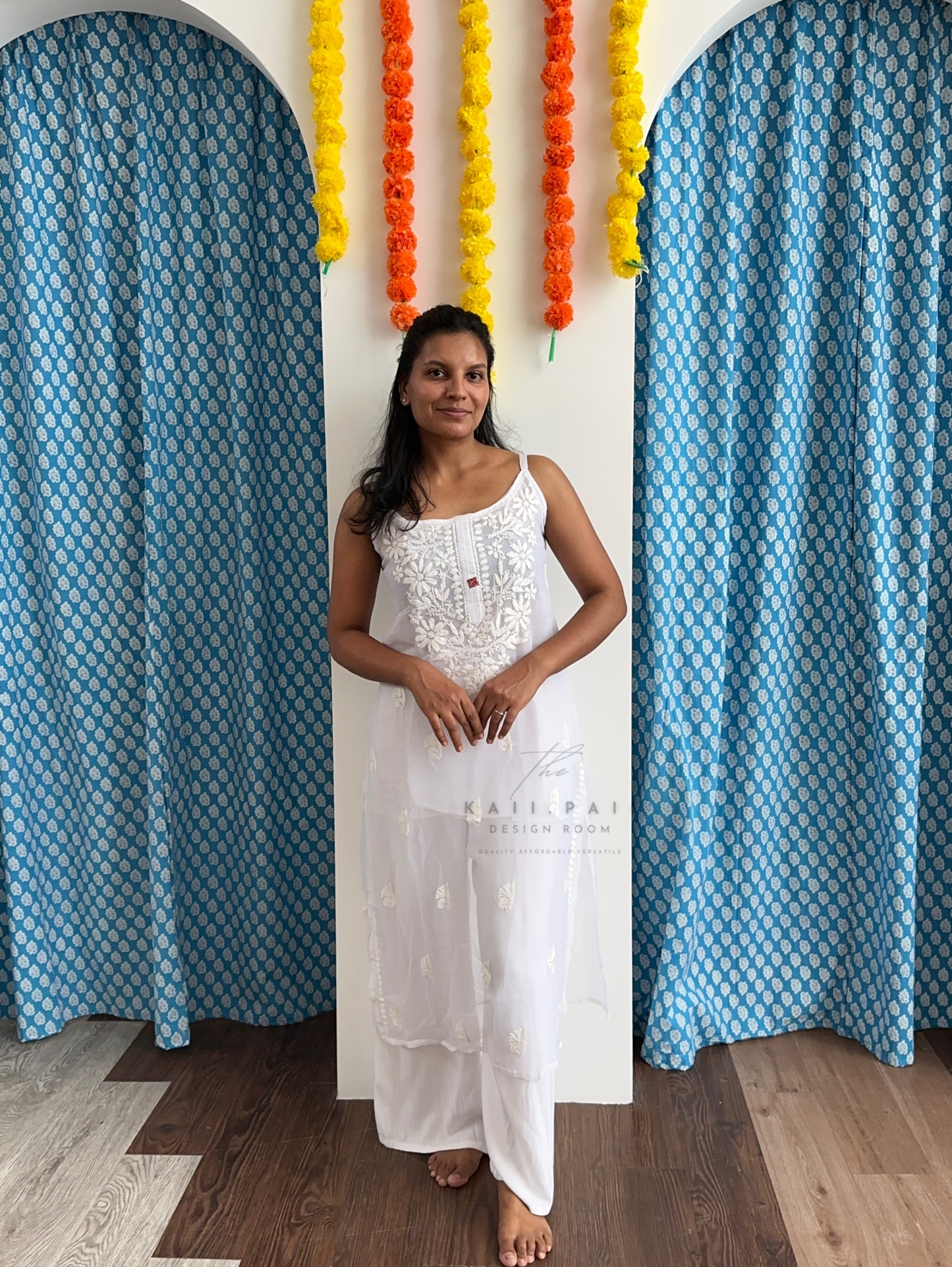 Chikankari Strap Kurti