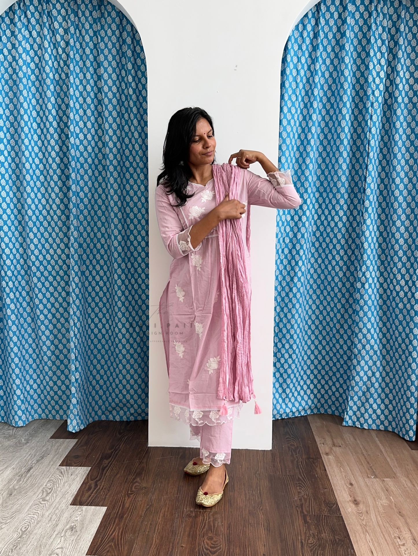 Cotton Lace Border Kurta Set
