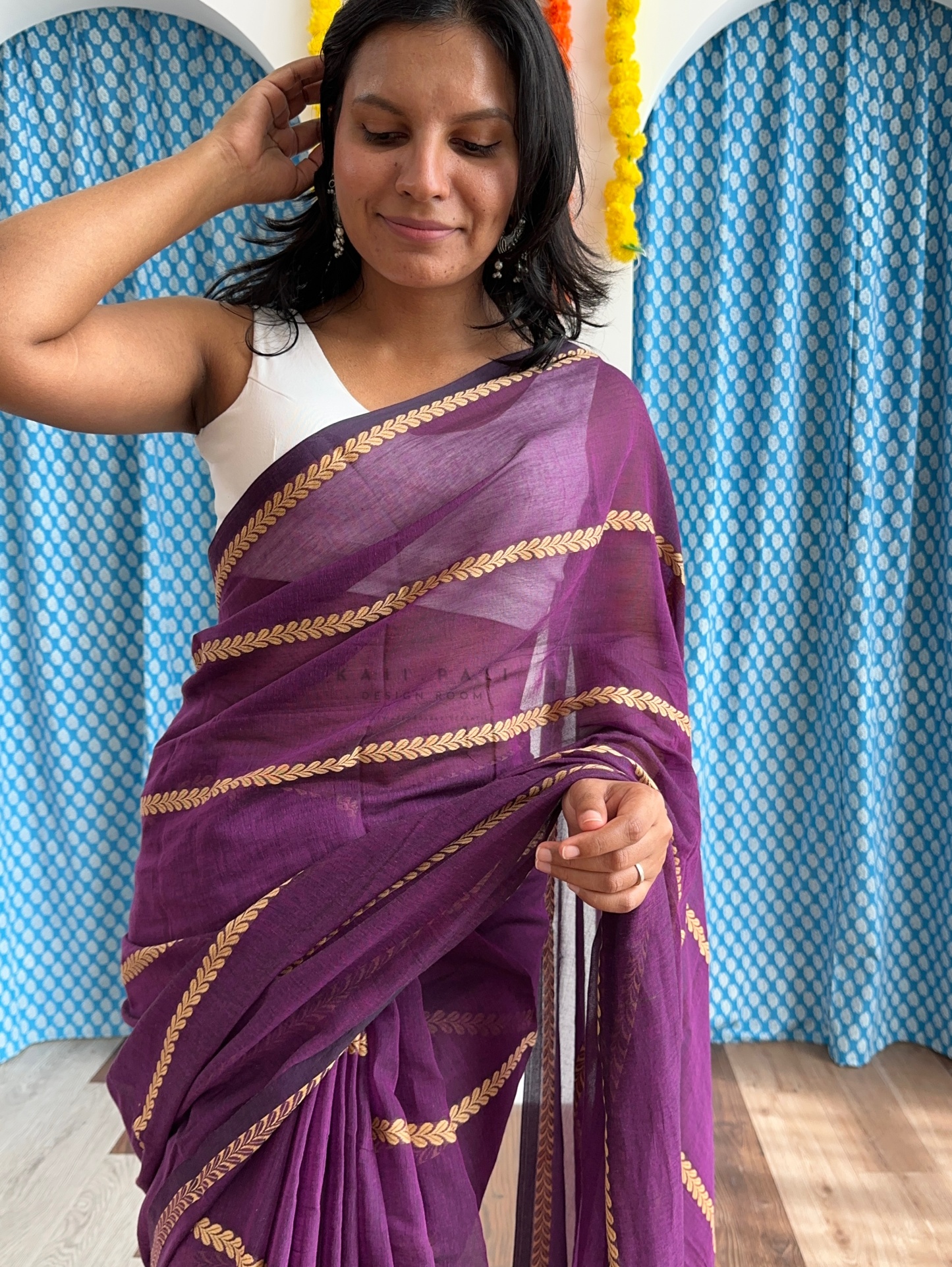 Soft Mul Saree with Threadwork