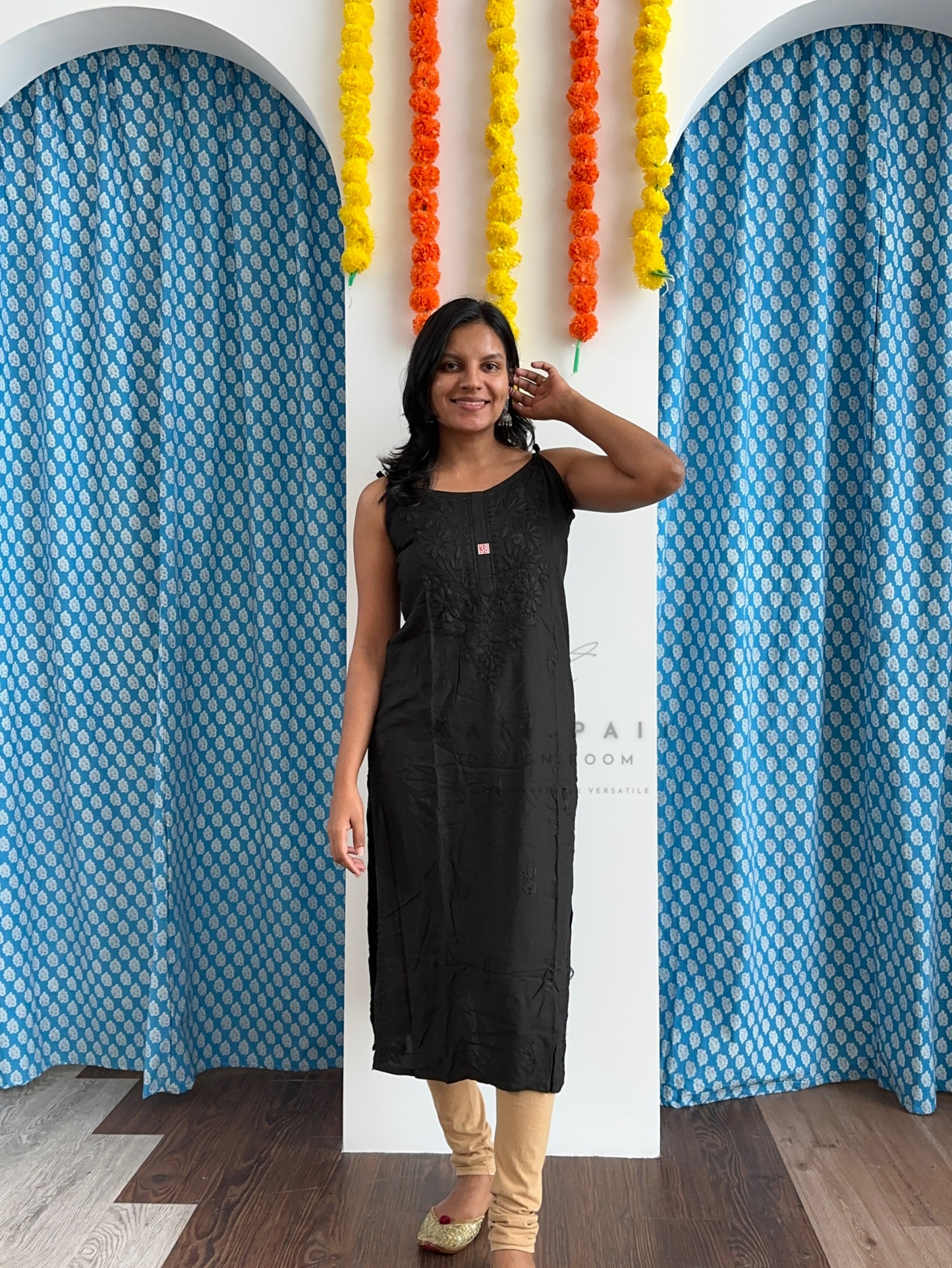 Chikankari Strap Kurti