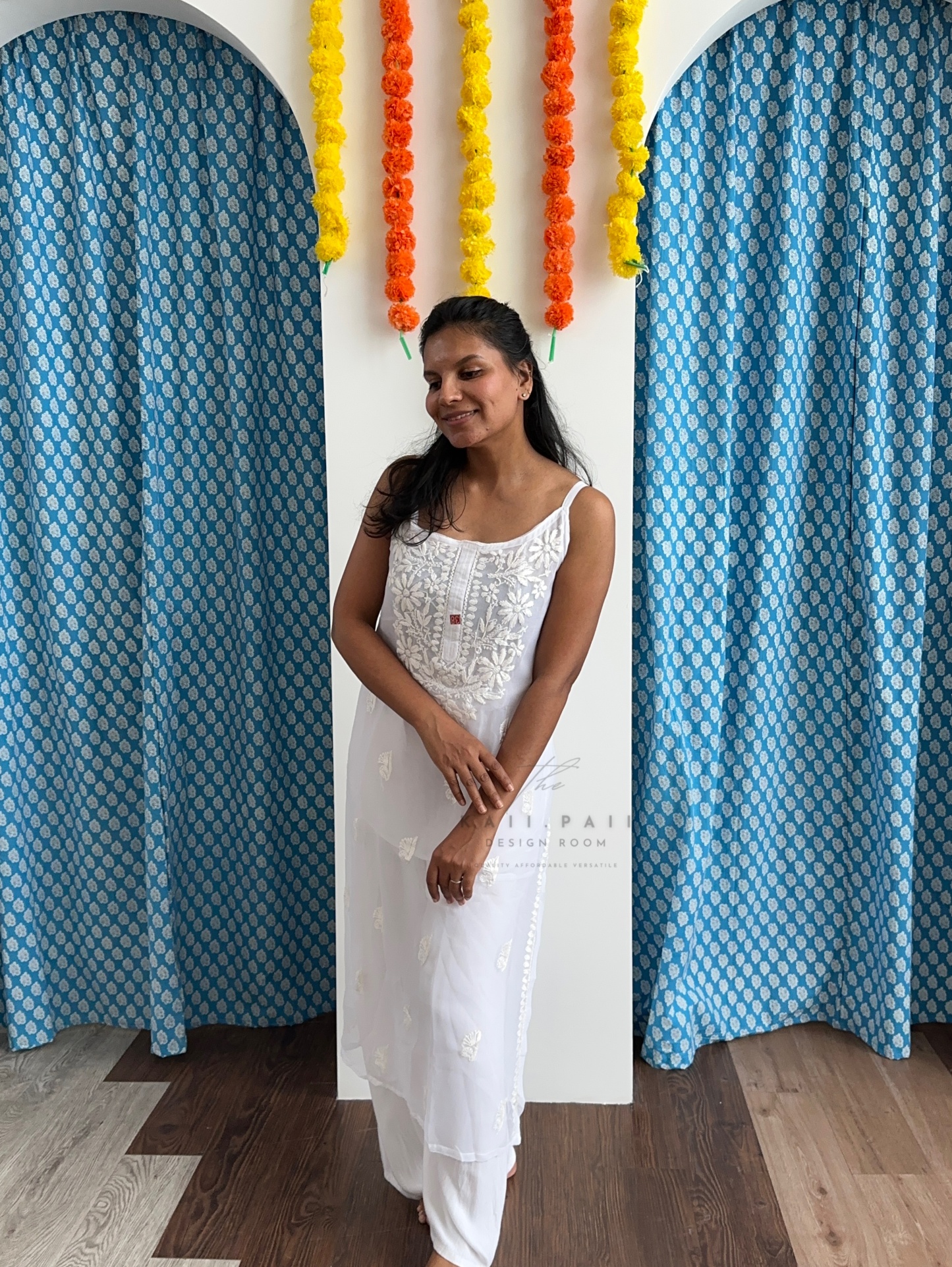 Chikankari Strap Kurti