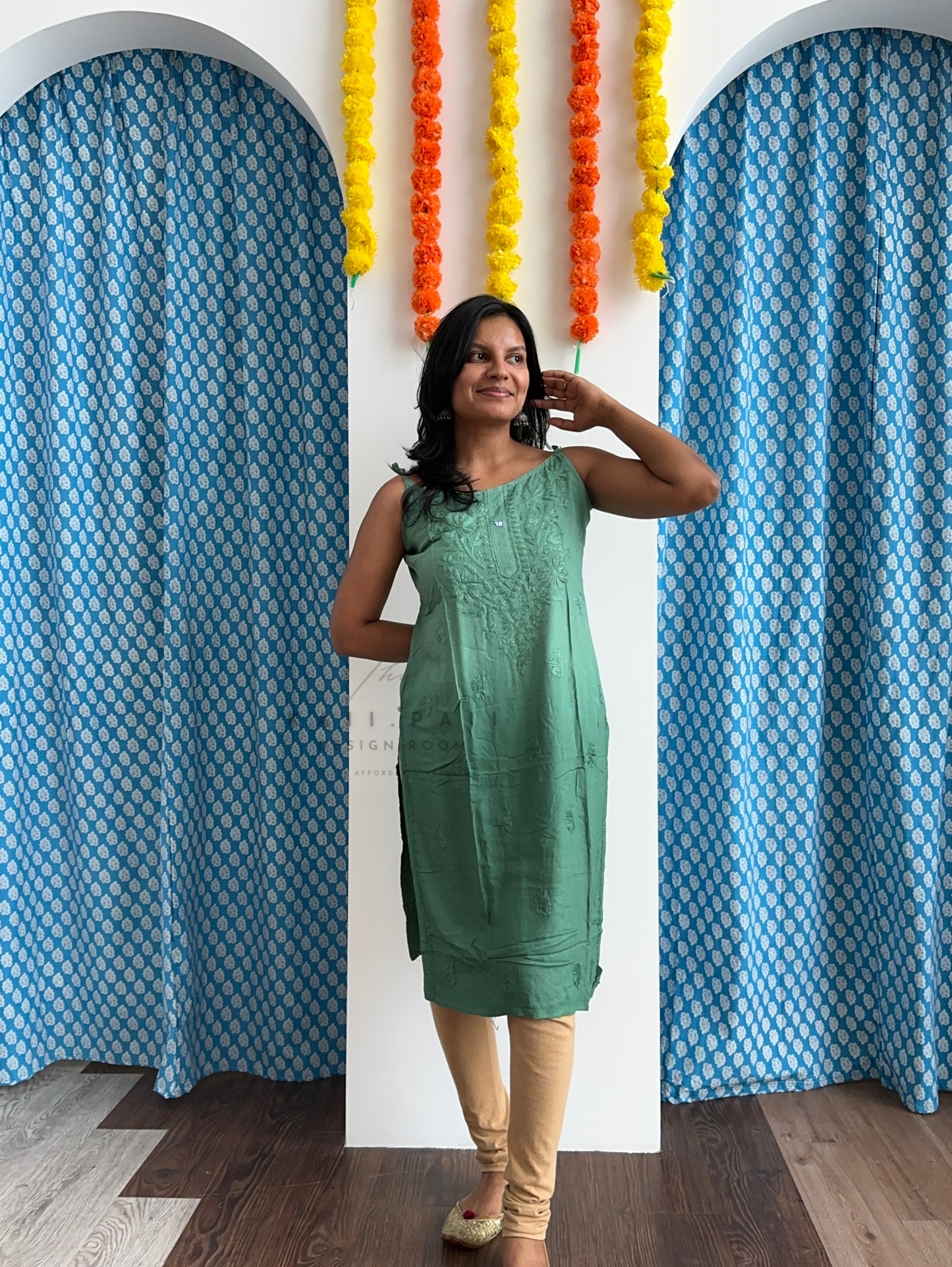 Chikankari Strap Kurti