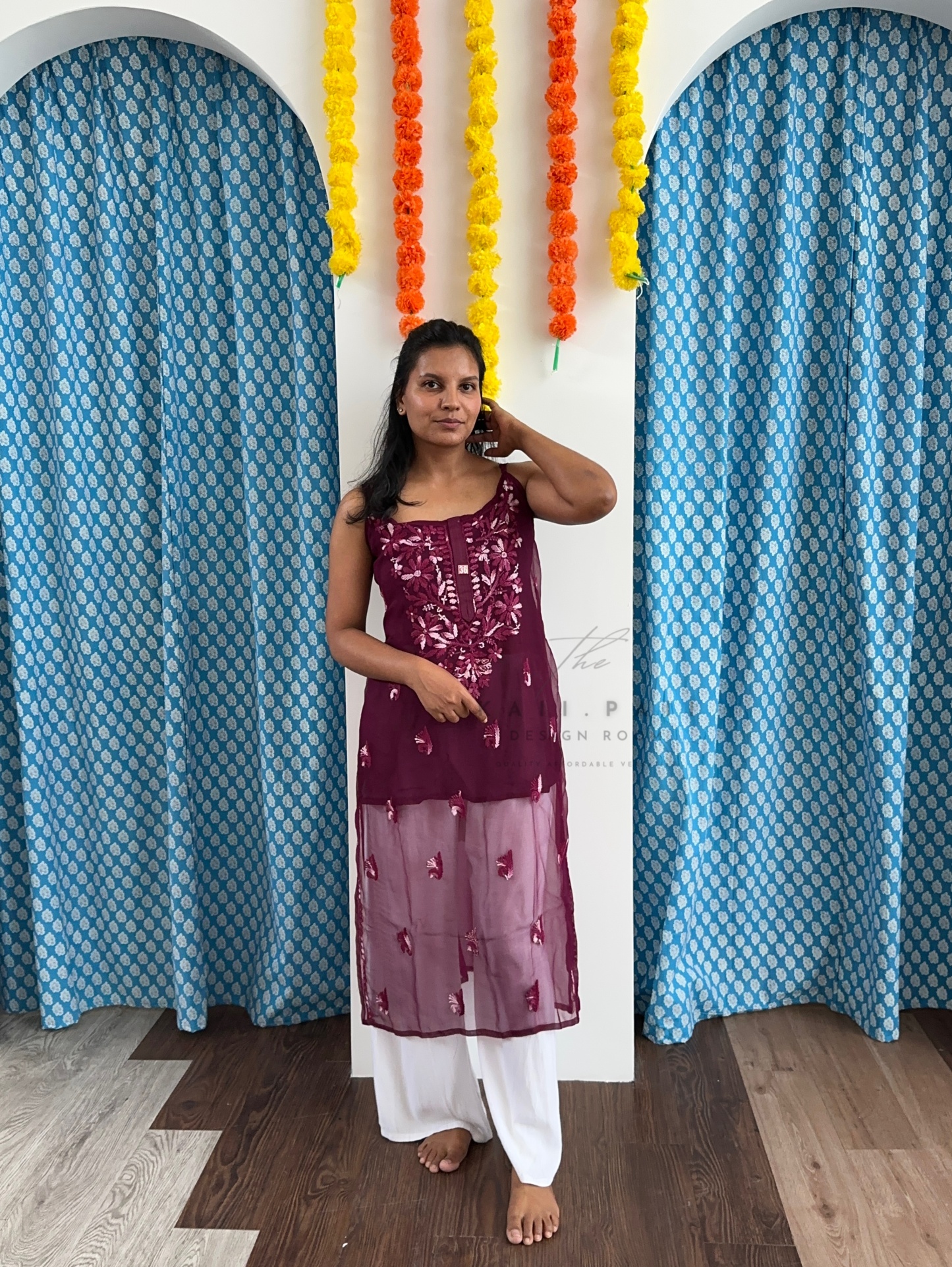 Chikankari Strap Kurti