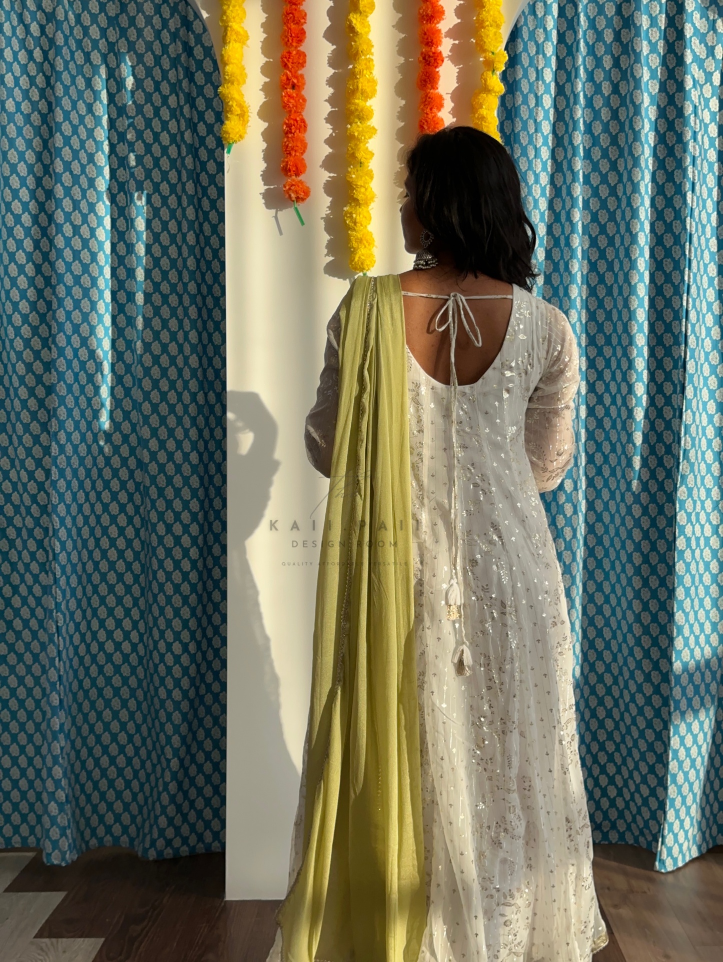Foil Printed Dress with Dupatta