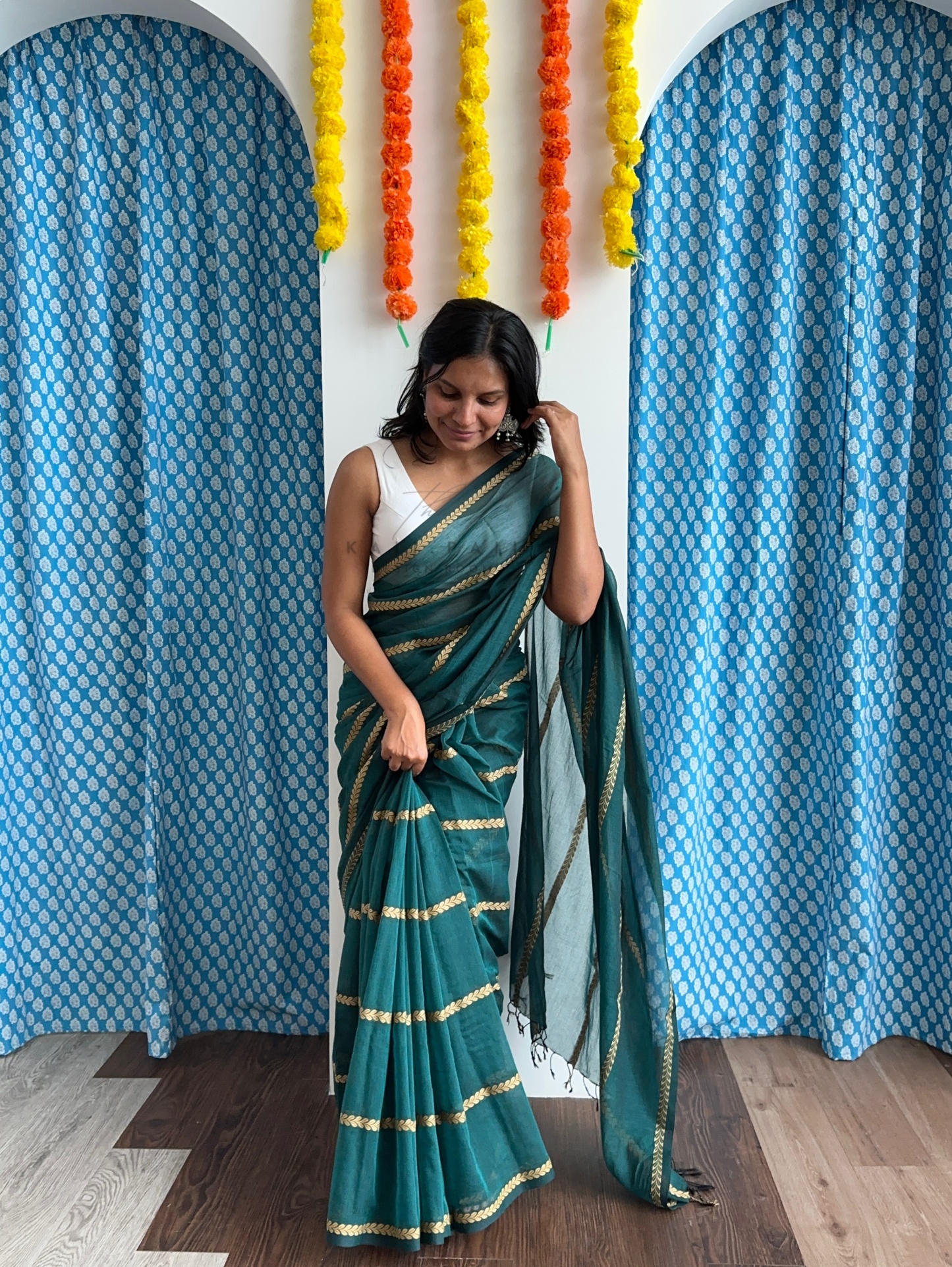 Soft Mul Saree with Threadwork
