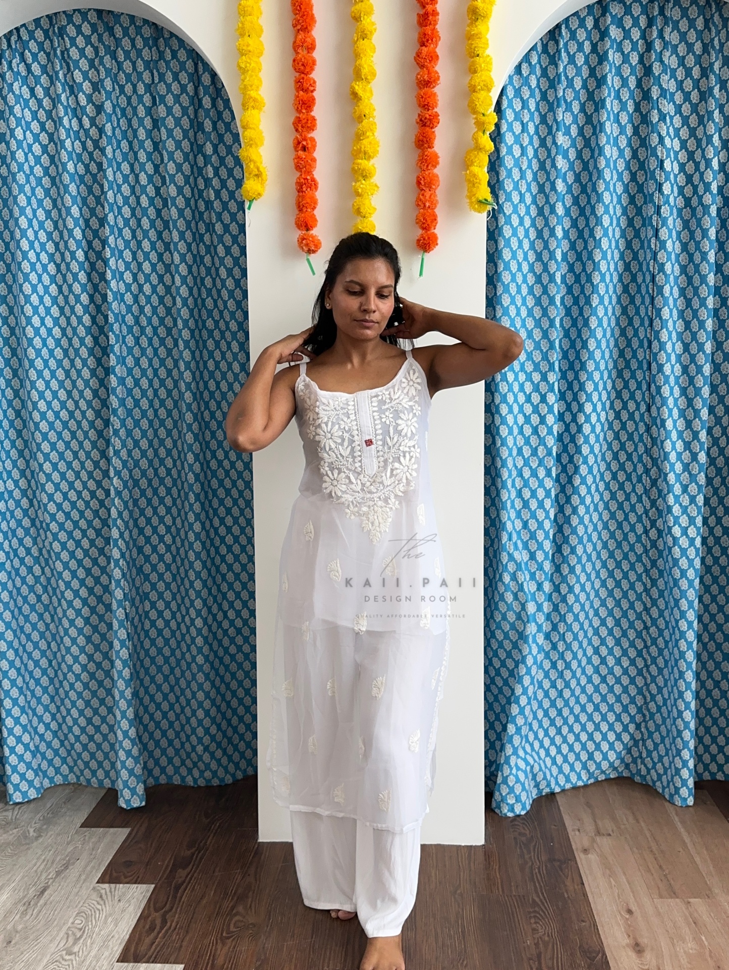Chikankari Strap Kurti
