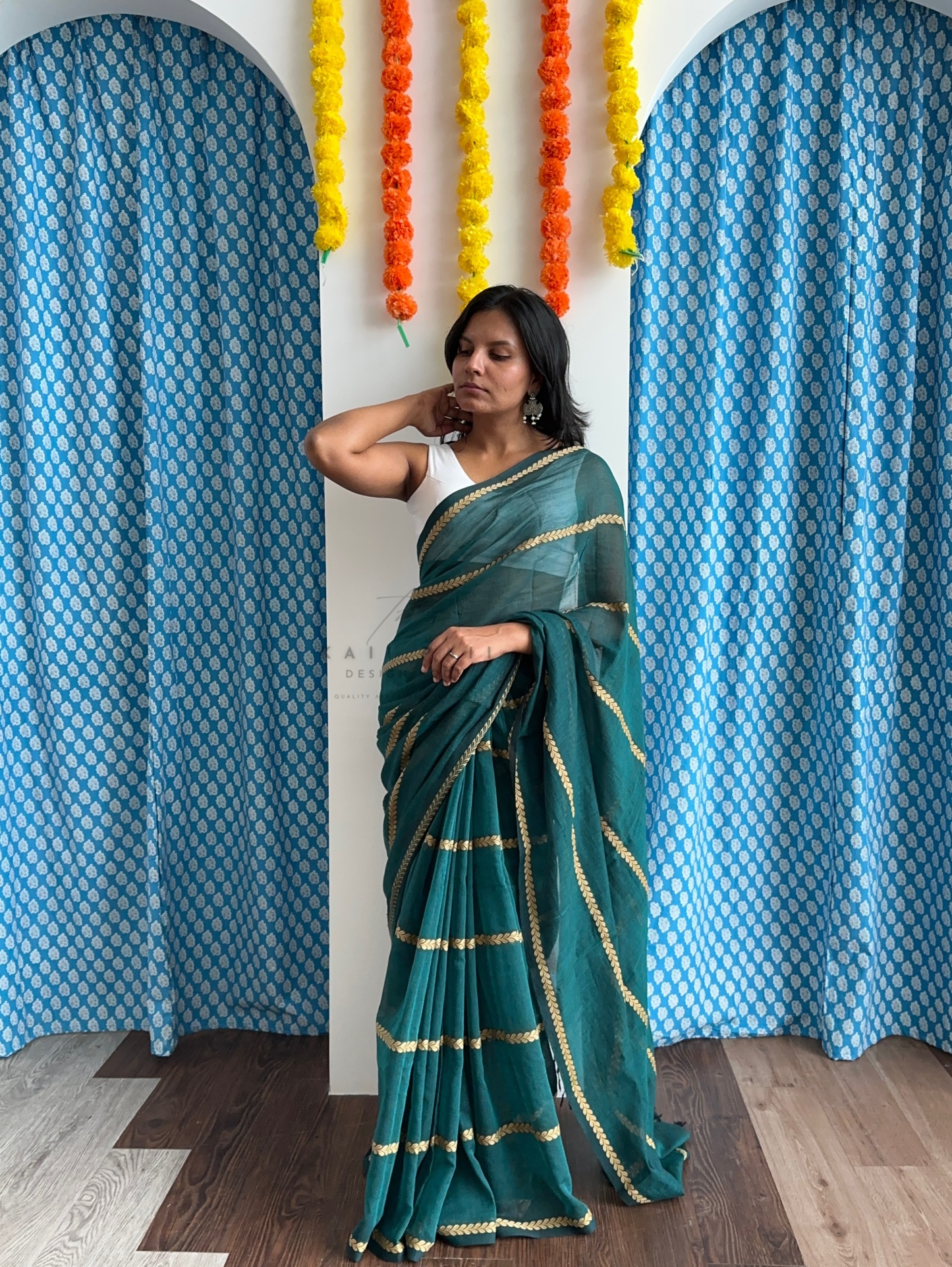 Soft Mul Saree with Threadwork