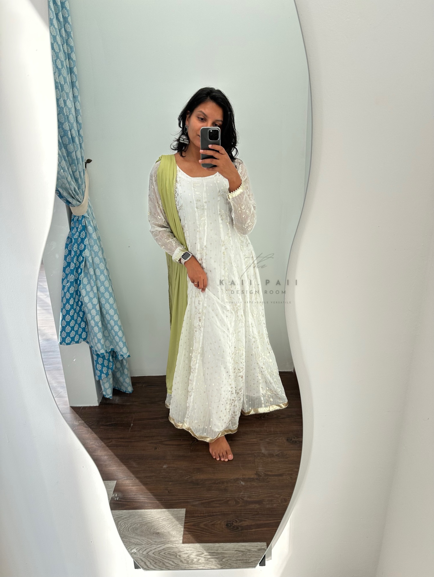 Foil Printed Dress with Dupatta