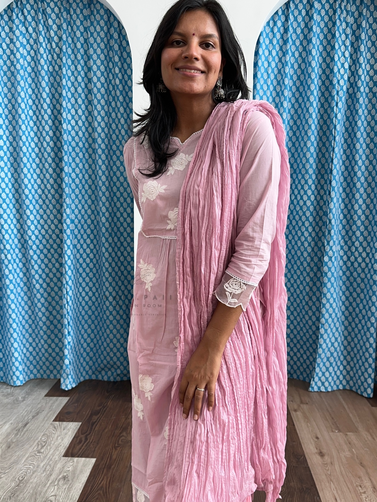 Cotton Lace Border Kurta Set
