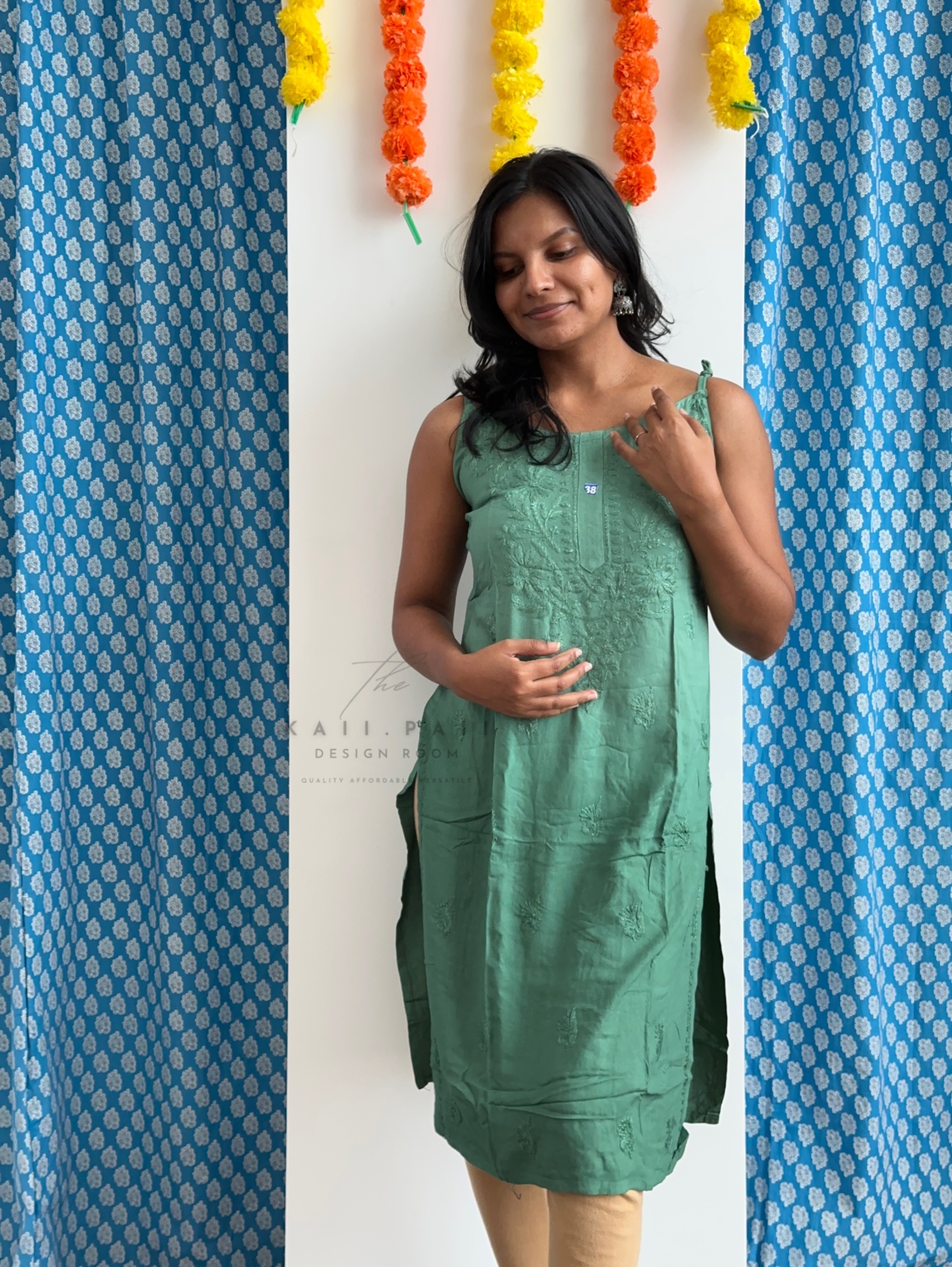 Chikankari Strap Kurti