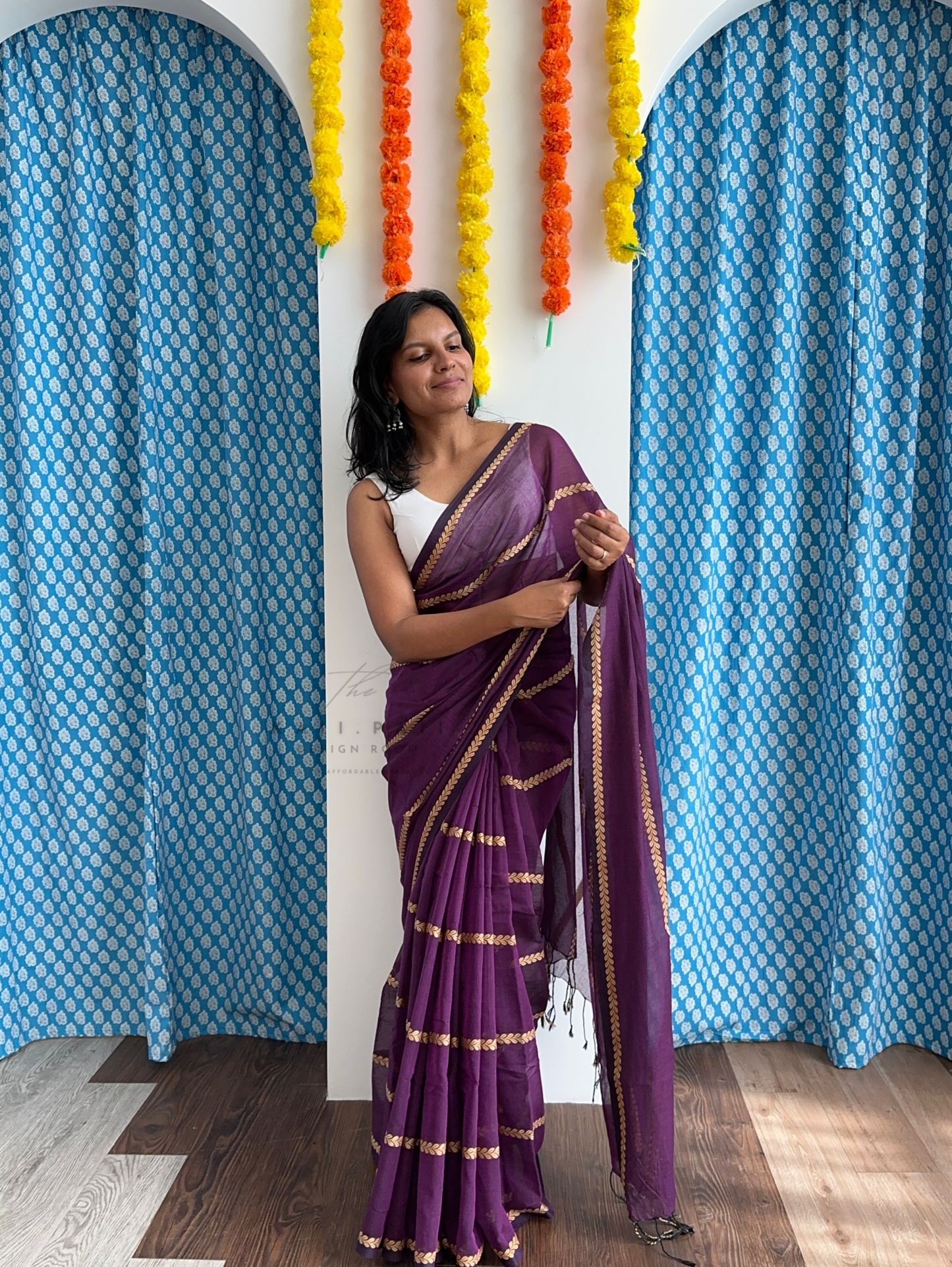 Soft Mul Saree with Threadwork