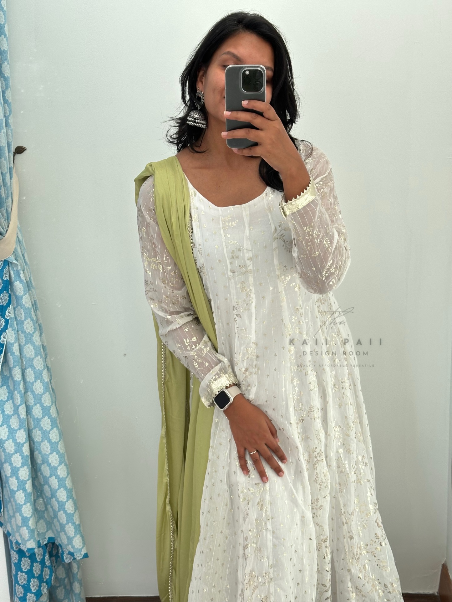 Foil Printed Dress with Dupatta